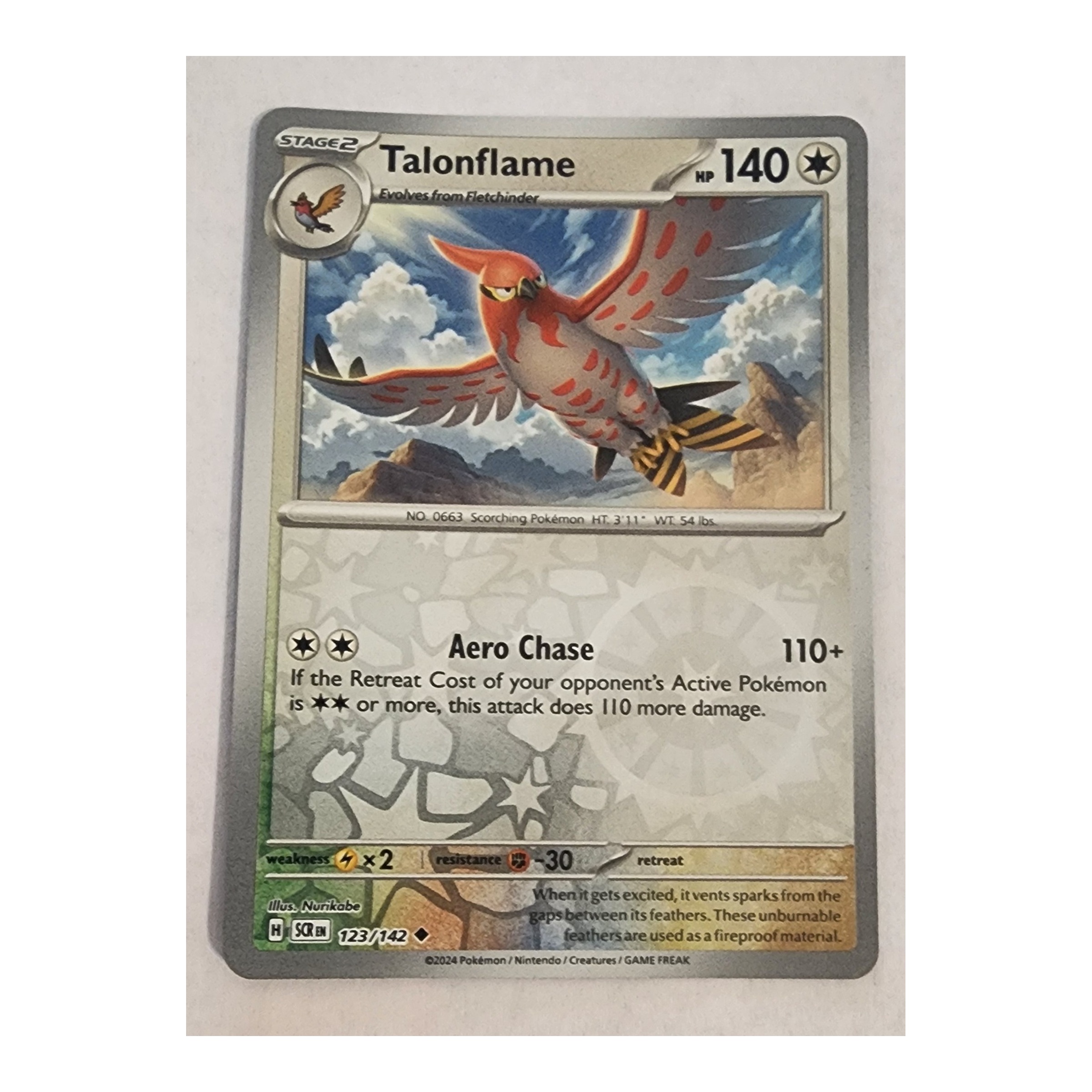 Talonflame Uncommon SV07: Stellar Crown 123/142 NM Reverse Holo