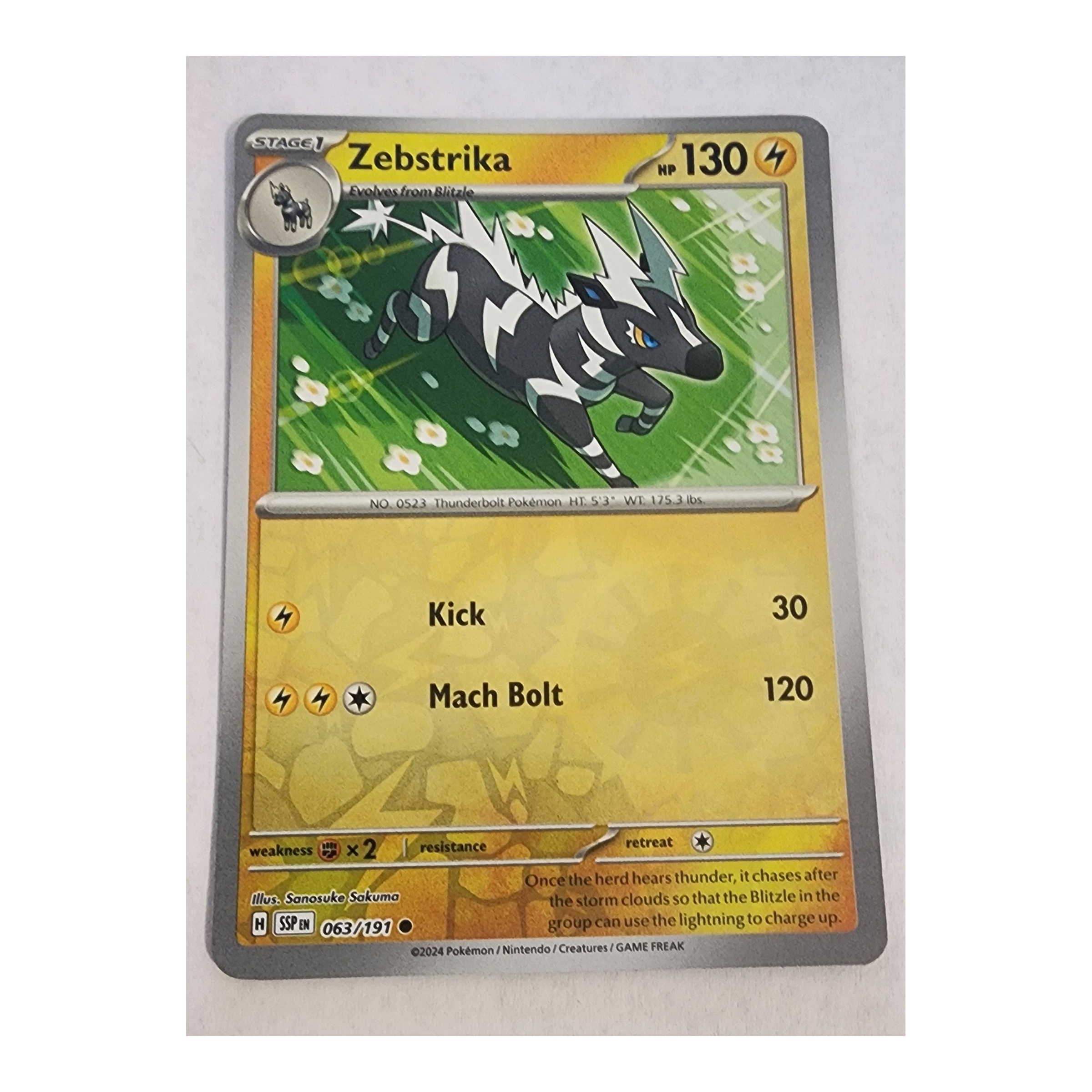 Zebstrika Common SV08: Surging Sparks 063/191 NM Reverse Holo