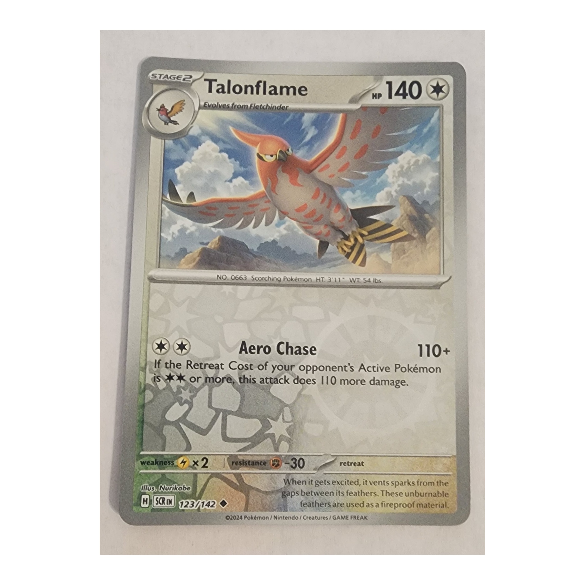 Talonflame Uncommon SV07: Stellar Crown 123/142 NM Reverse Holo