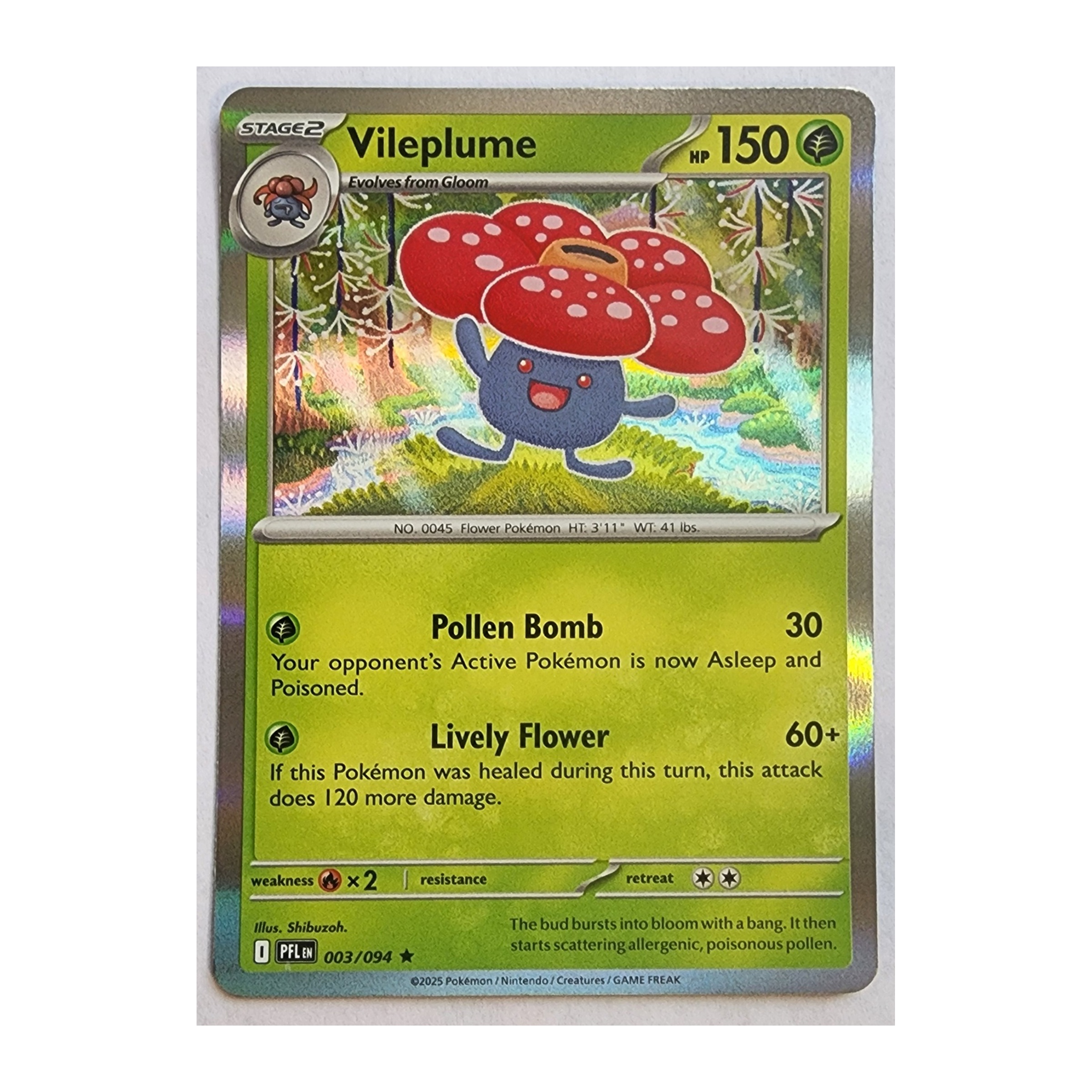 Vileplume Rare ME02: Phantasmal Flames 003/094 NM Holo