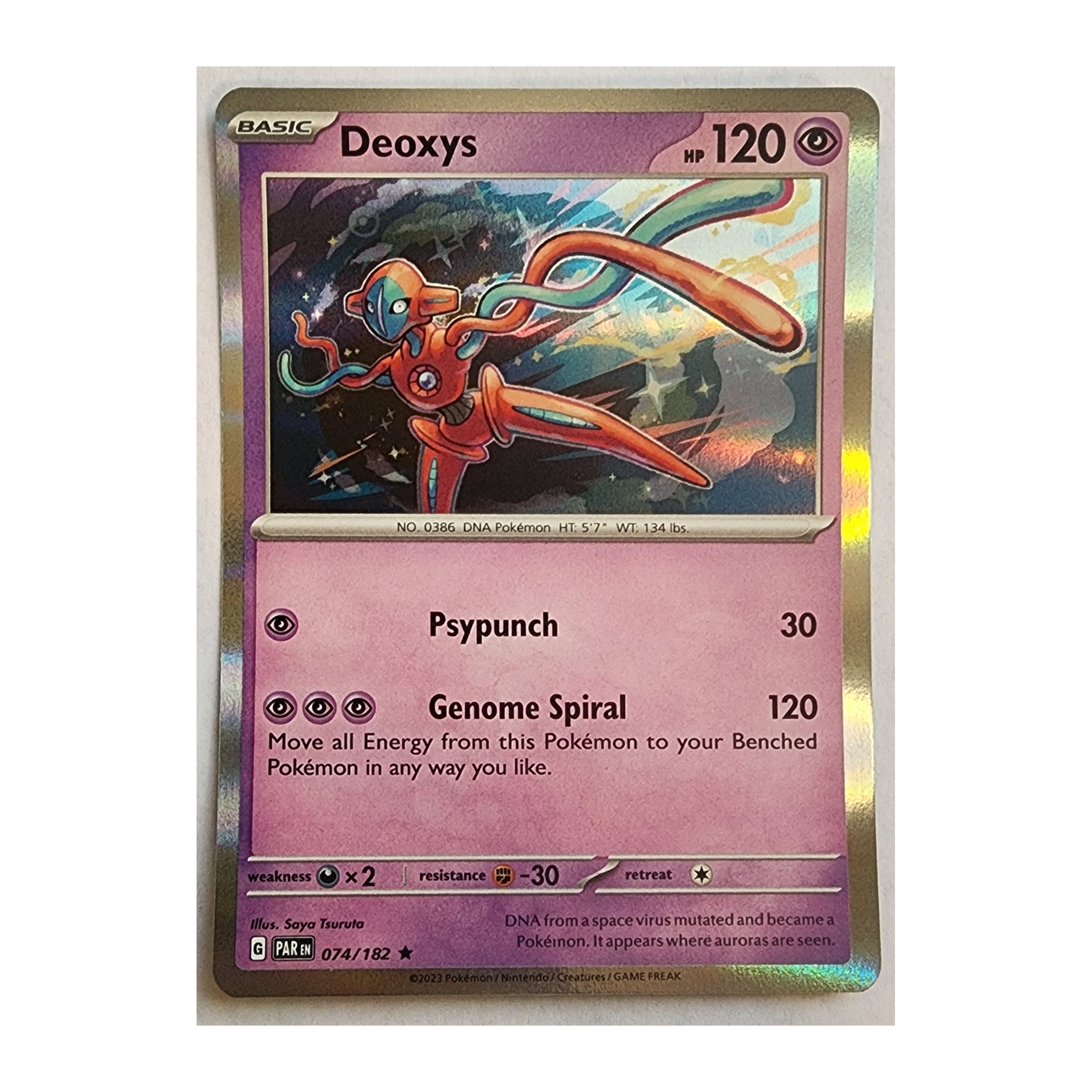 Deoxys Rare SV04: Paradox Rift 074/182 NM Holo