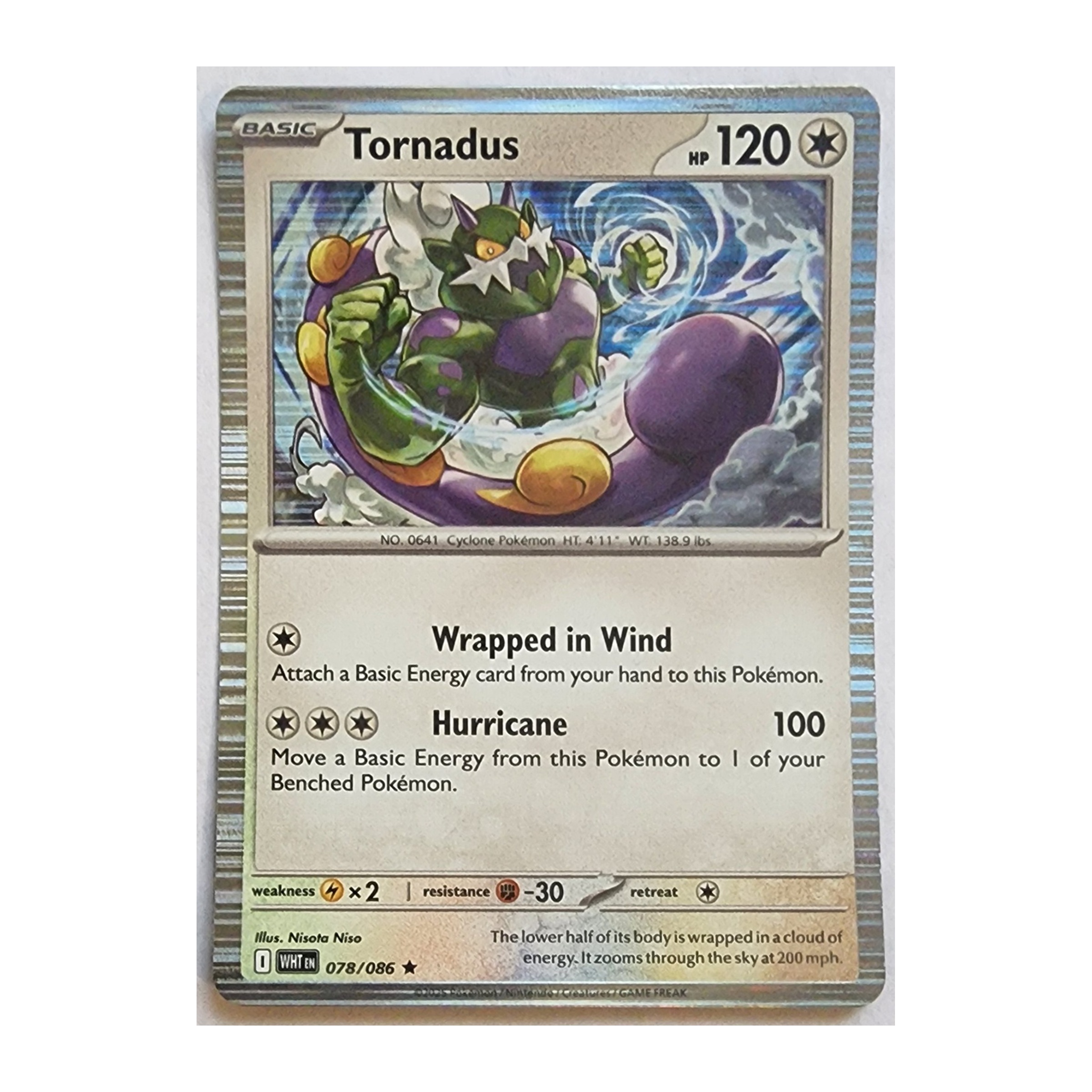 Tornadus Rare SV10.5W: White Flare 078/086 NM Holo