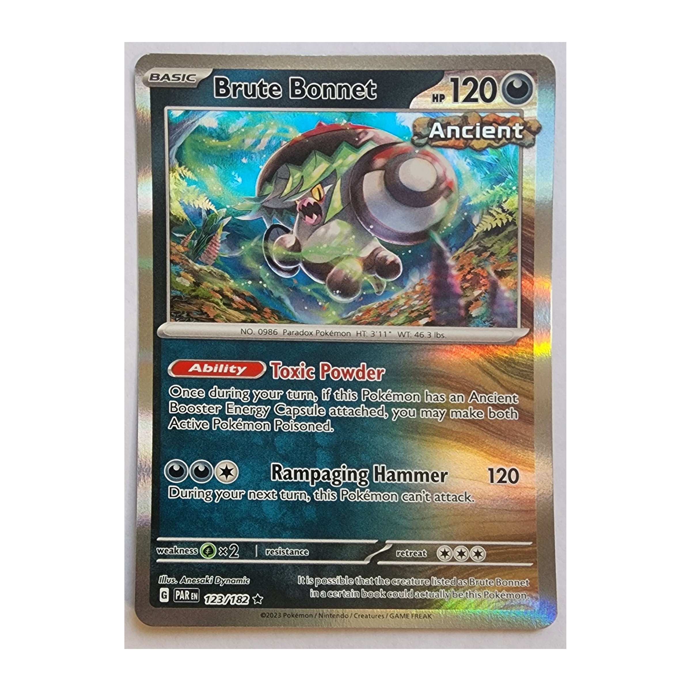 Brute Bonnet Rare SV04: Paradox Rift 123/182 NM Holo