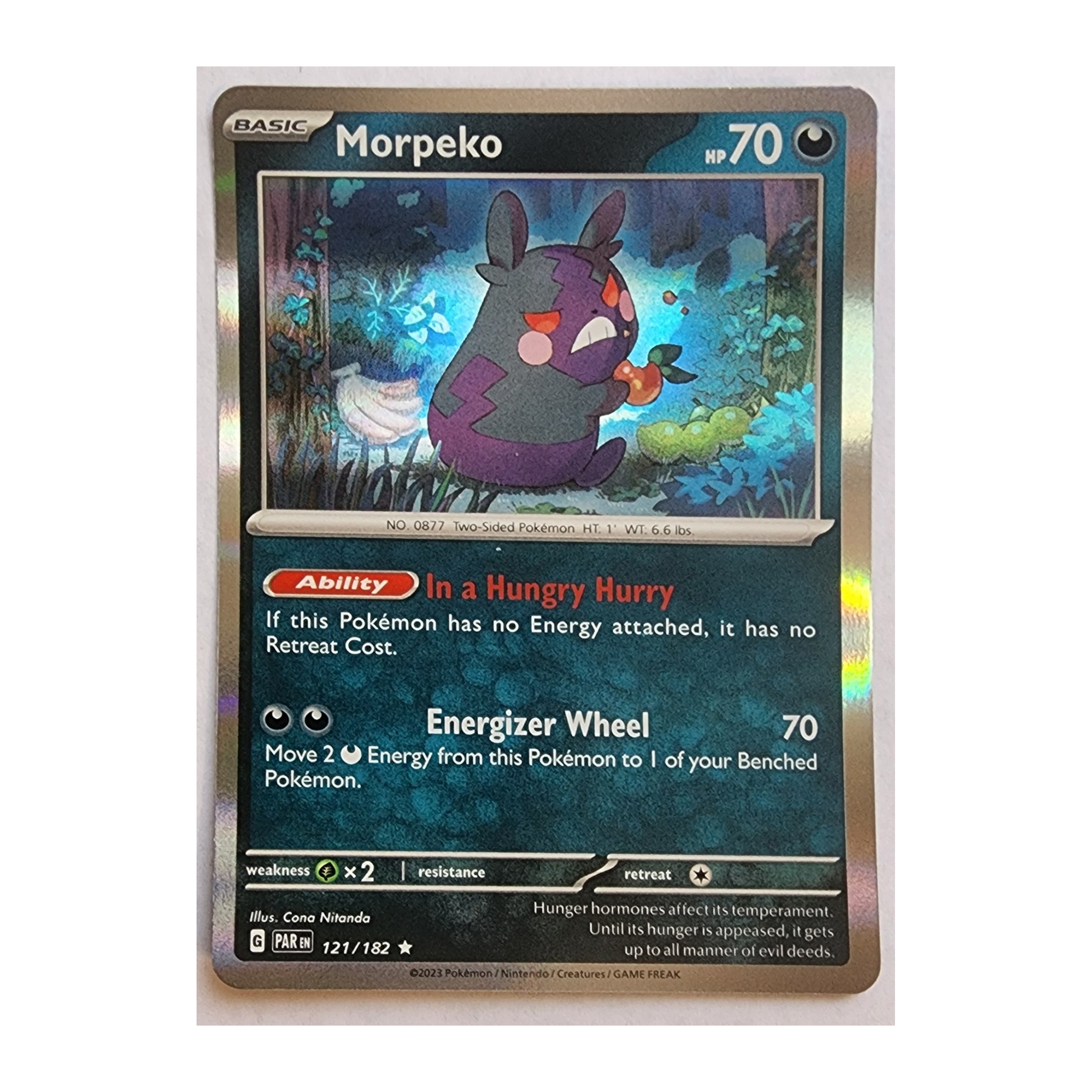 Morpeko Rare SV04: Paradox Rift 121/182 NM Holo