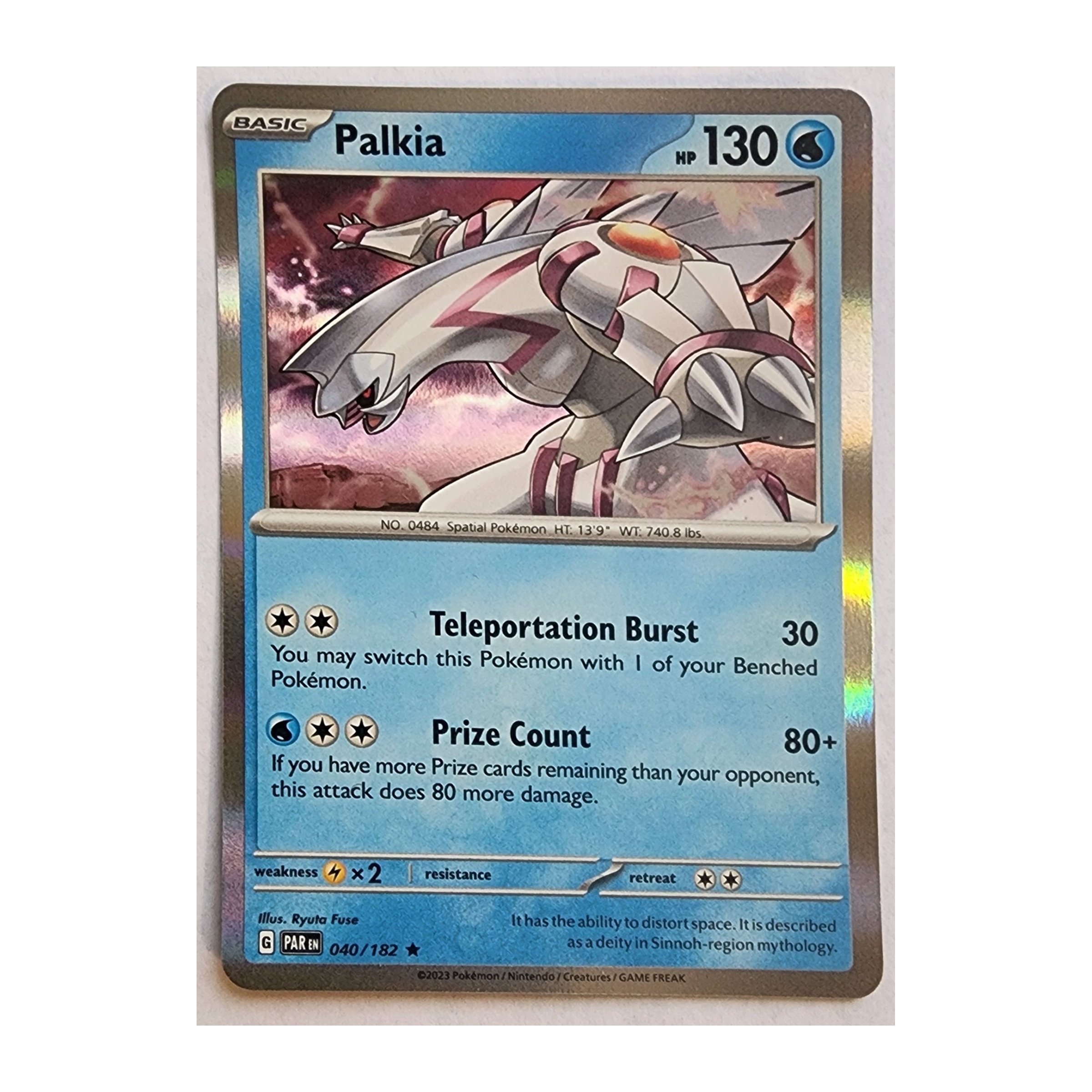 Palkia Rare SV04: Paradox Rift 040/182 NM Holo