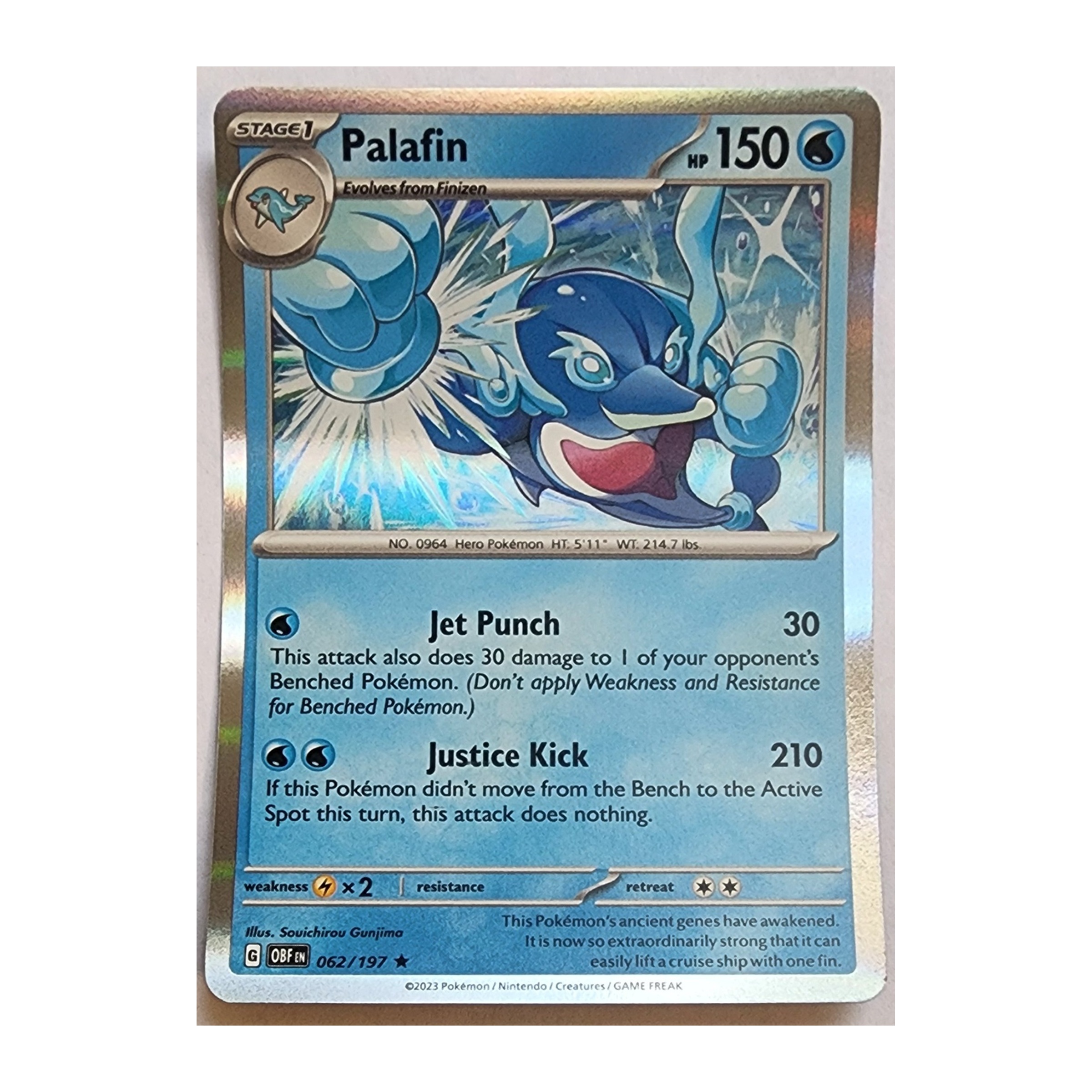 Palafin Rare SV03: Obsidian Flames 062/197 NM Holo