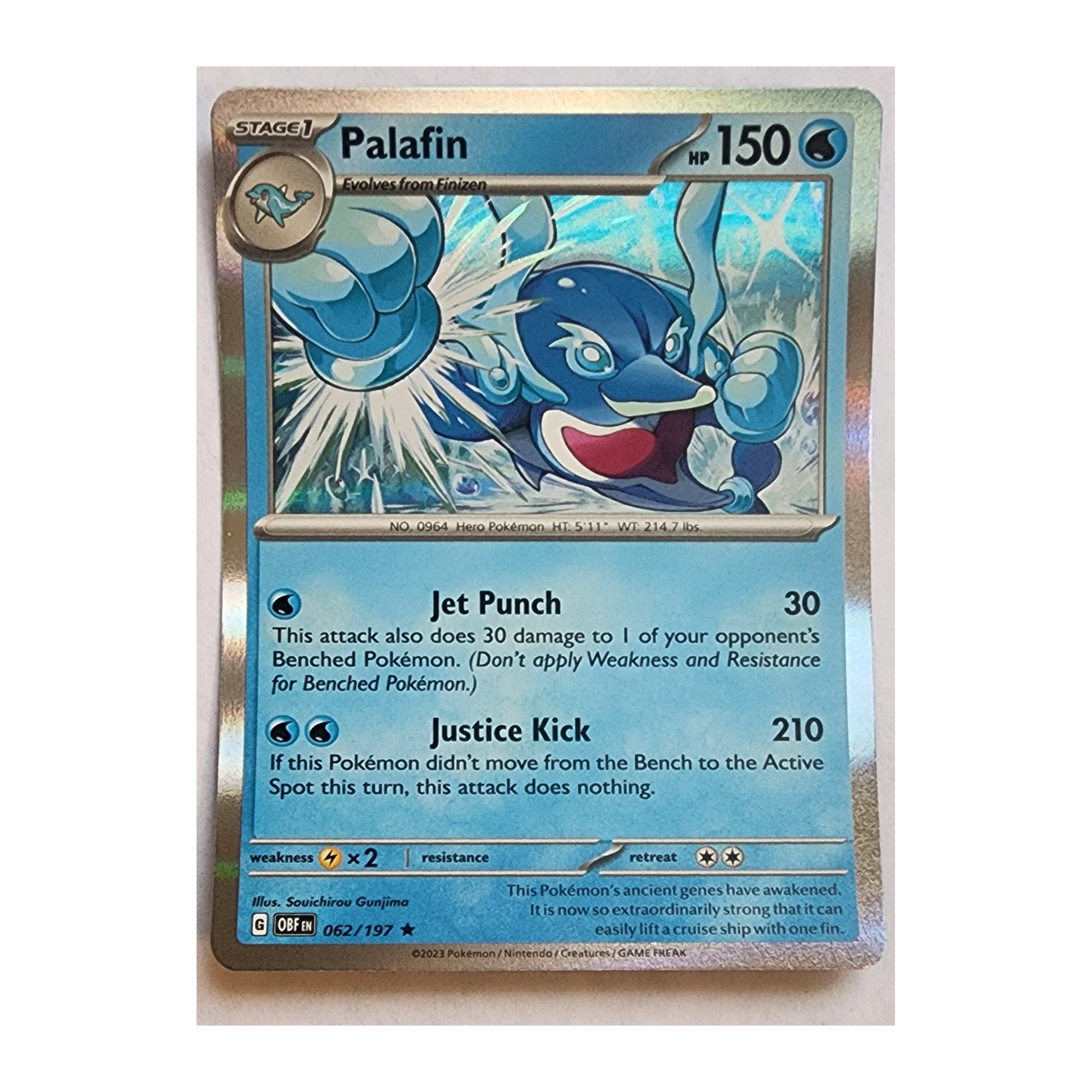 Palafin Rare SV03: Obsidian Flames 062/197 NM Holo
