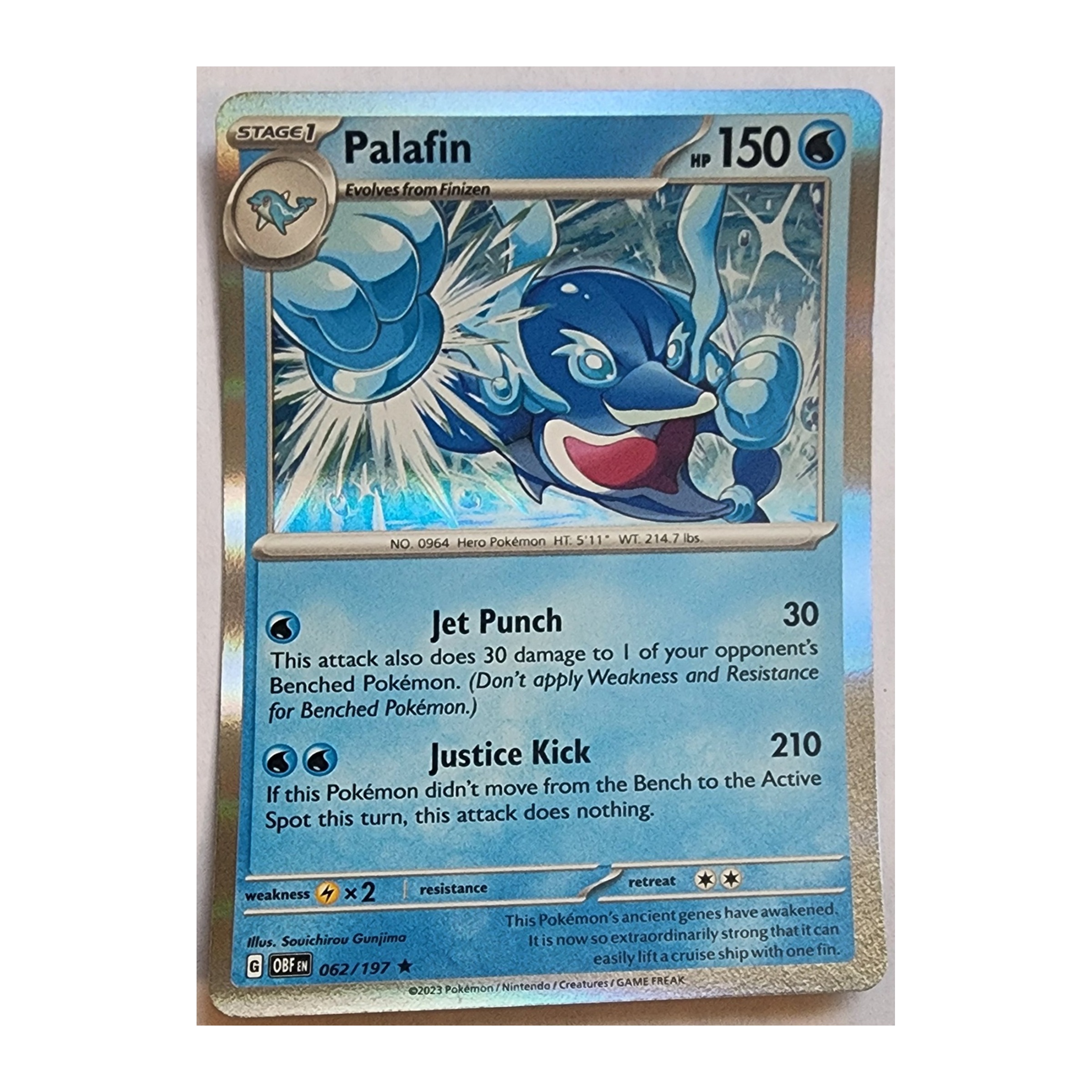 Palafin Rare SV03: Obsidian Flames 062/197 NM Holo