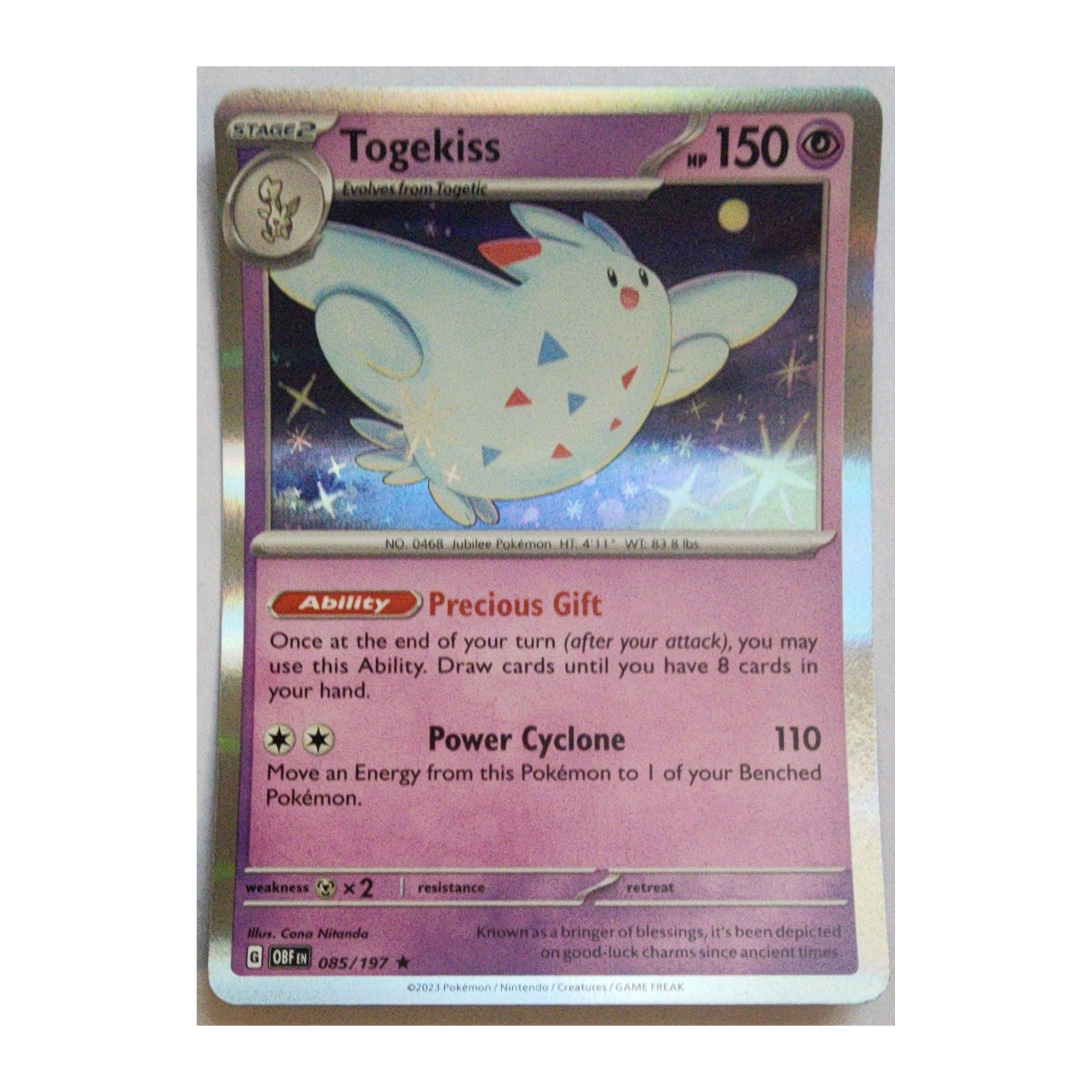 Togekiss Rare SV03: Obsidian Flames 085/197 NM Holo