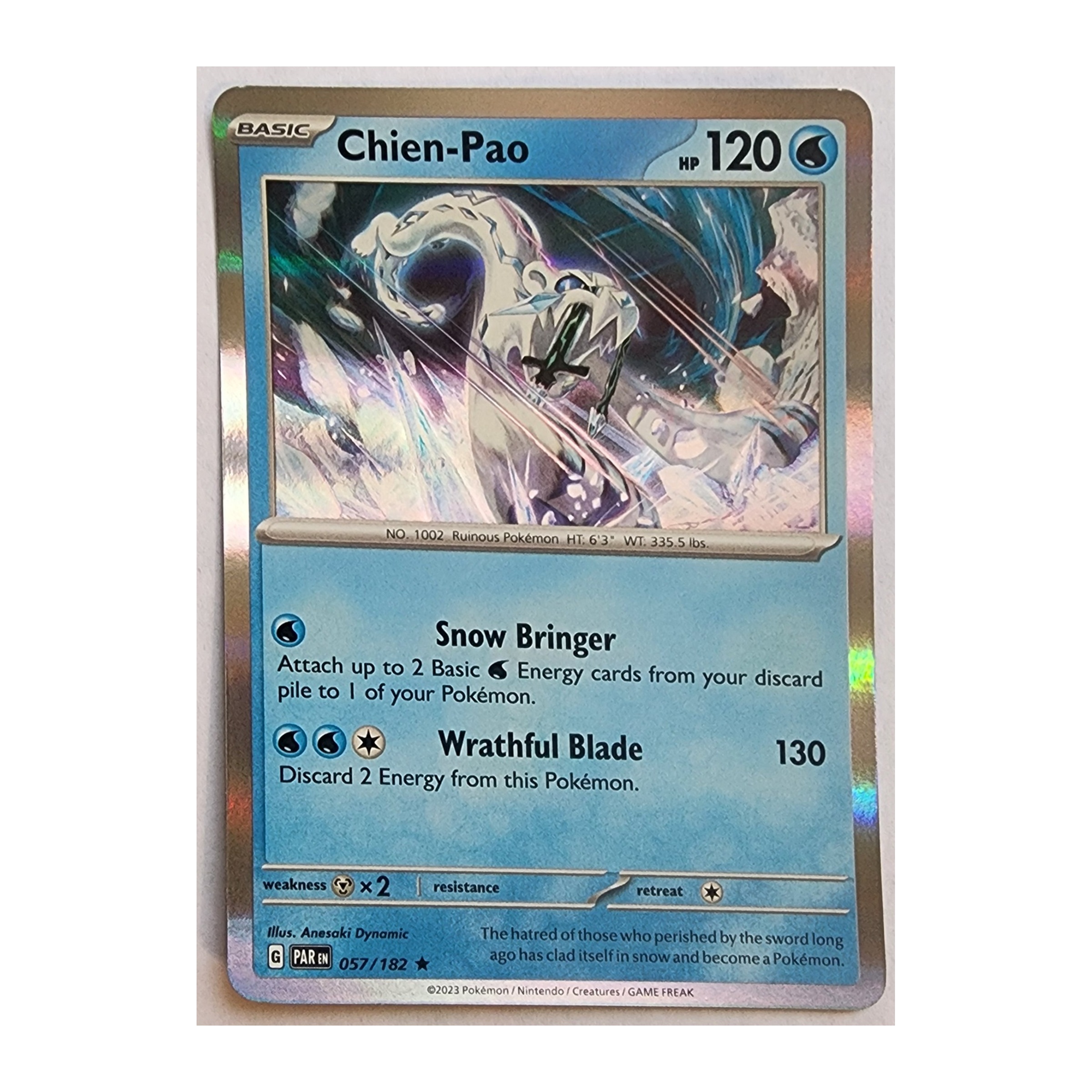 Chien-Pao Rare SV04: Paradox Rift 057/182 NM Holo