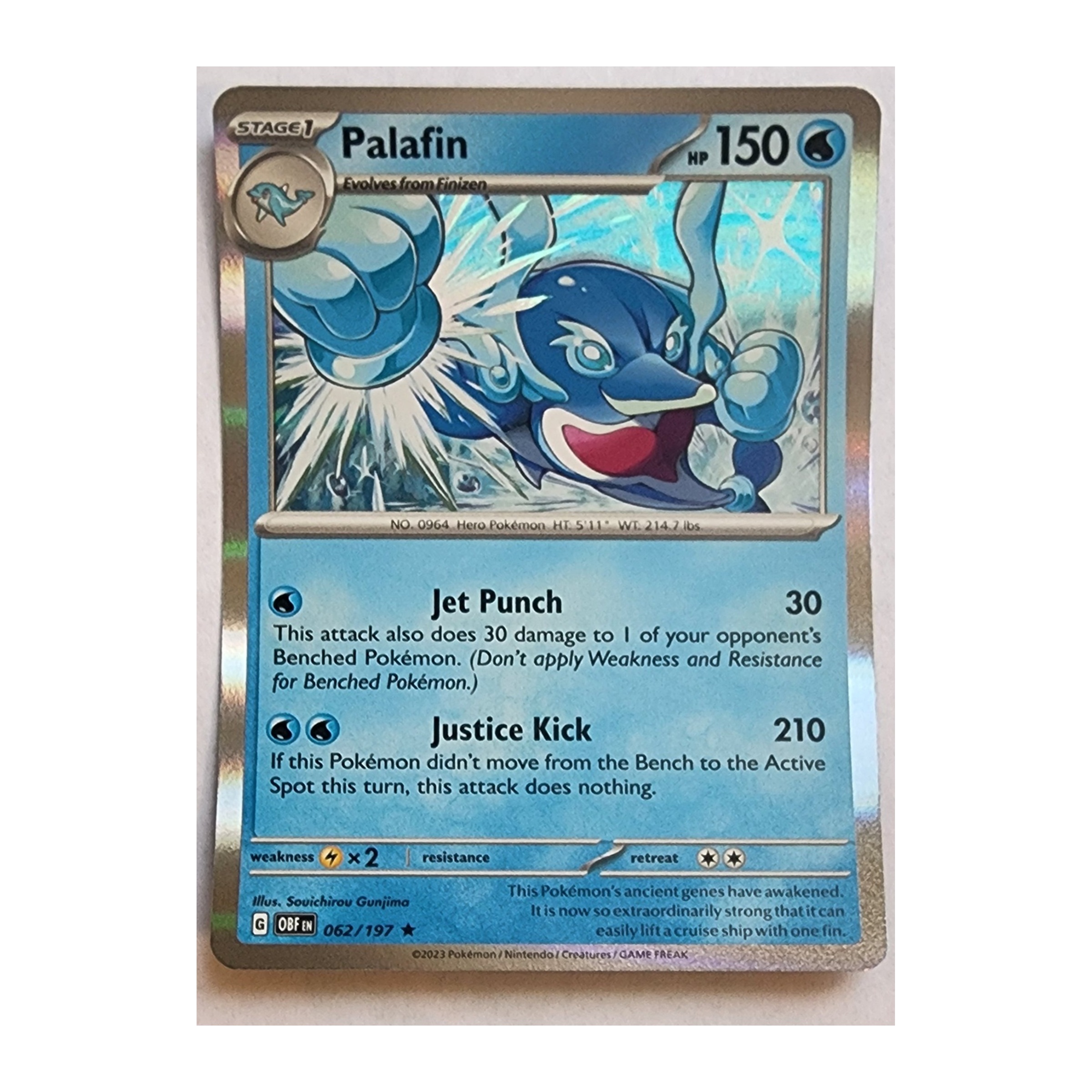 Palafin Rare SV03: Obsidian Flames 062/197 NM Holo