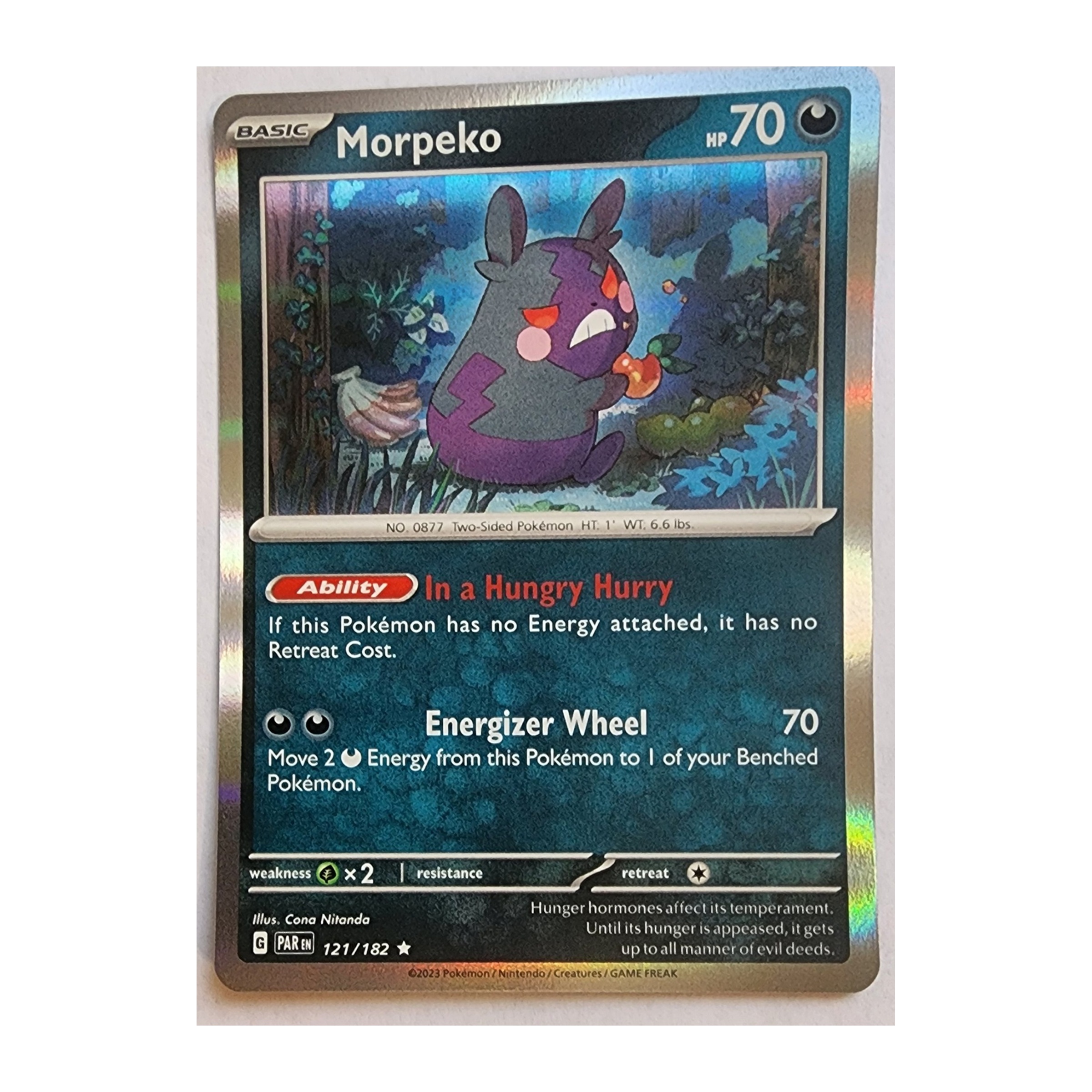 Morpeko Rare SV04: Paradox Rift 121/182 NM Holo