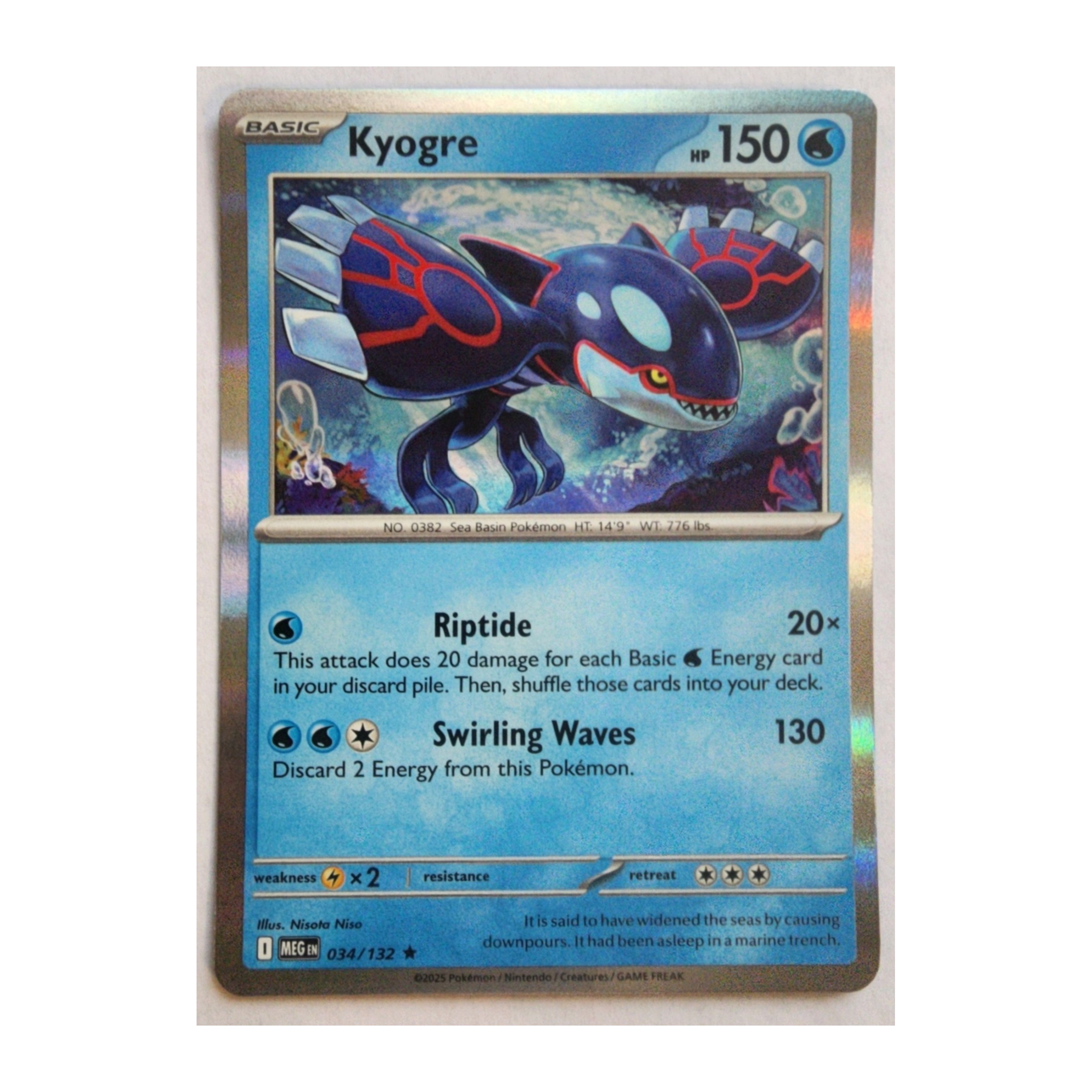 Kyogre Rare ME01: Mega Evolution 034/132 NM Holo