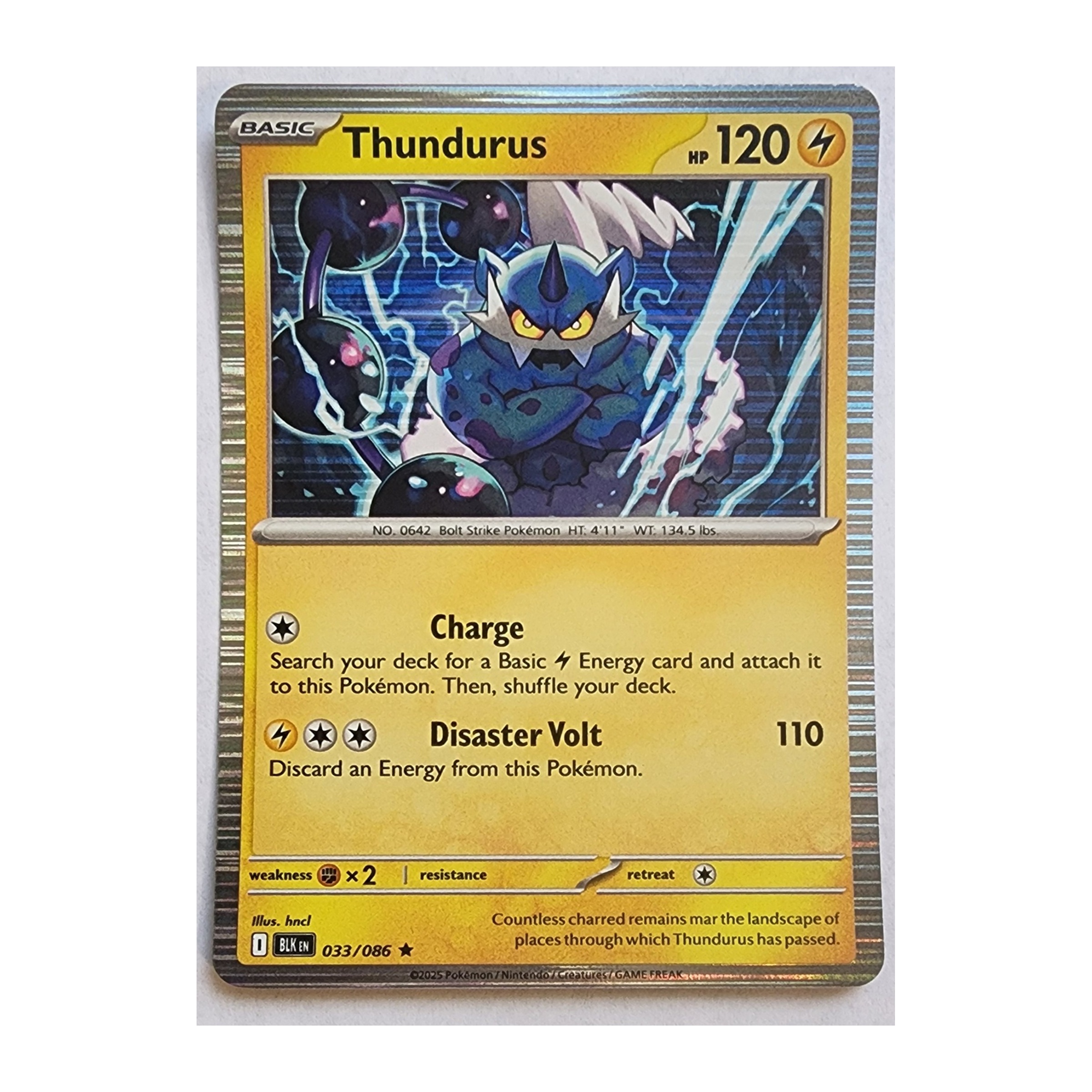Thundurus Rare SV10.5B: Black Bolt 033/086 NM Holo
