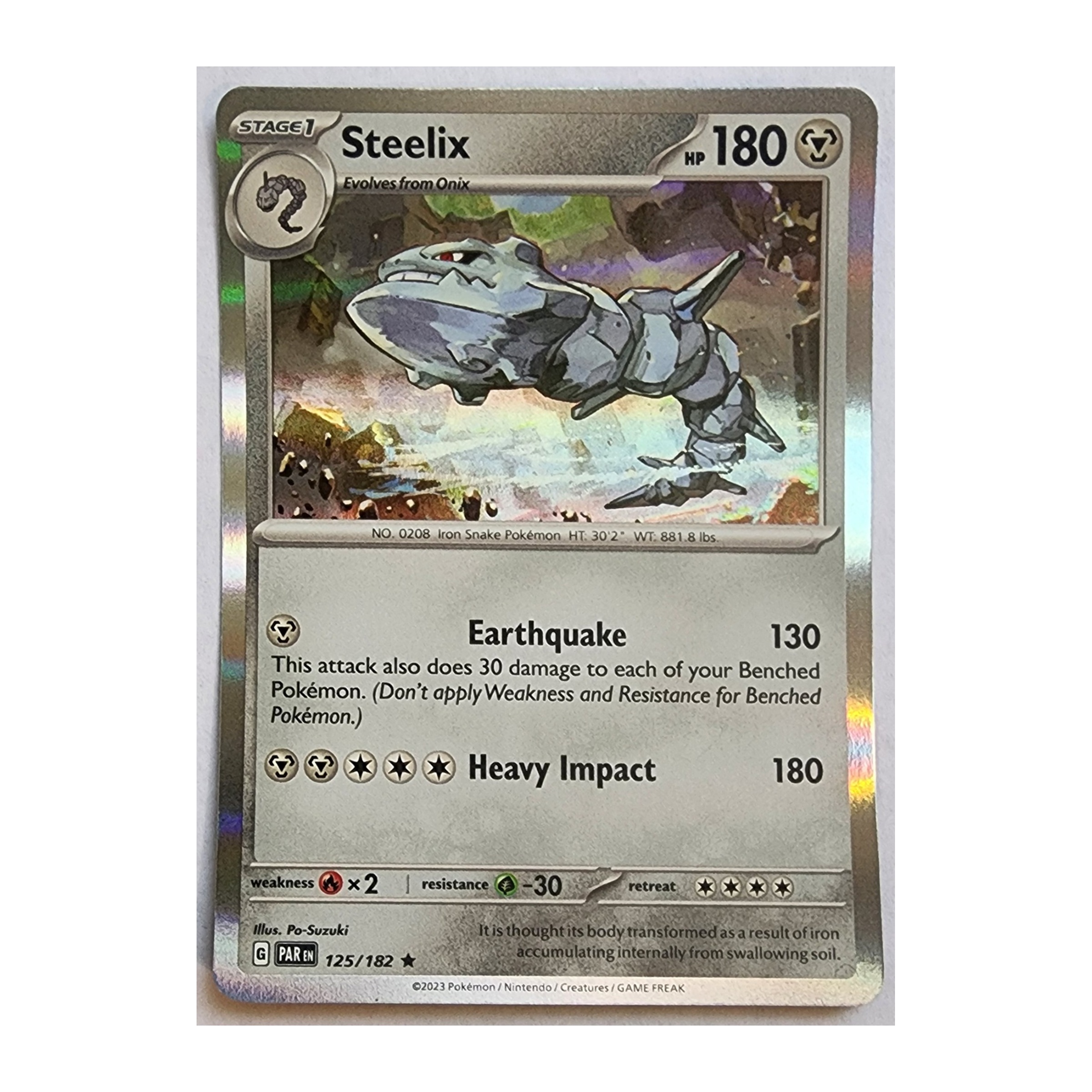 Steelix Rare SV04: Paradox Rift 125/182 NM Holo