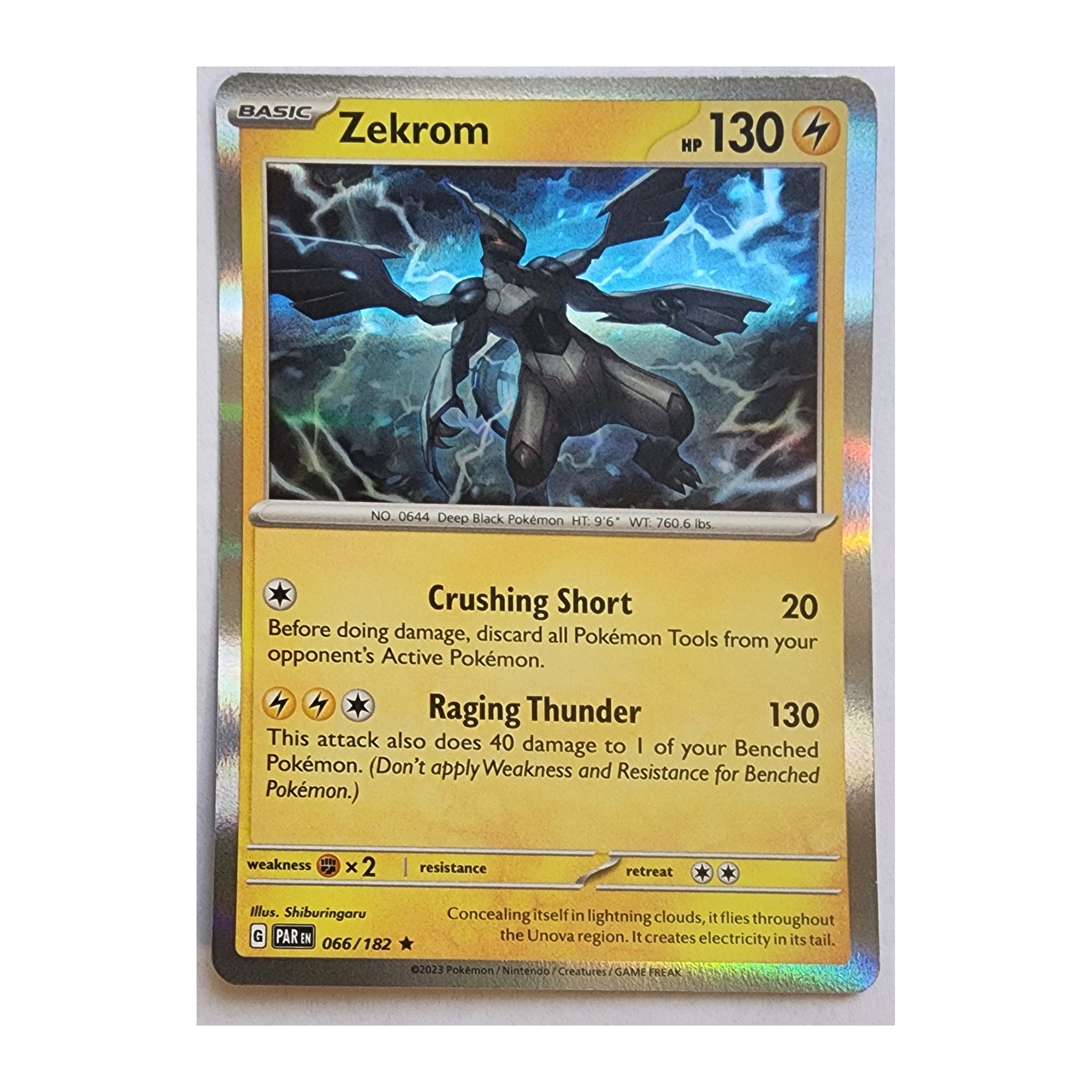 Zekrom Rare SV04: Paradox Rift 066/182 NM Reverse Holo