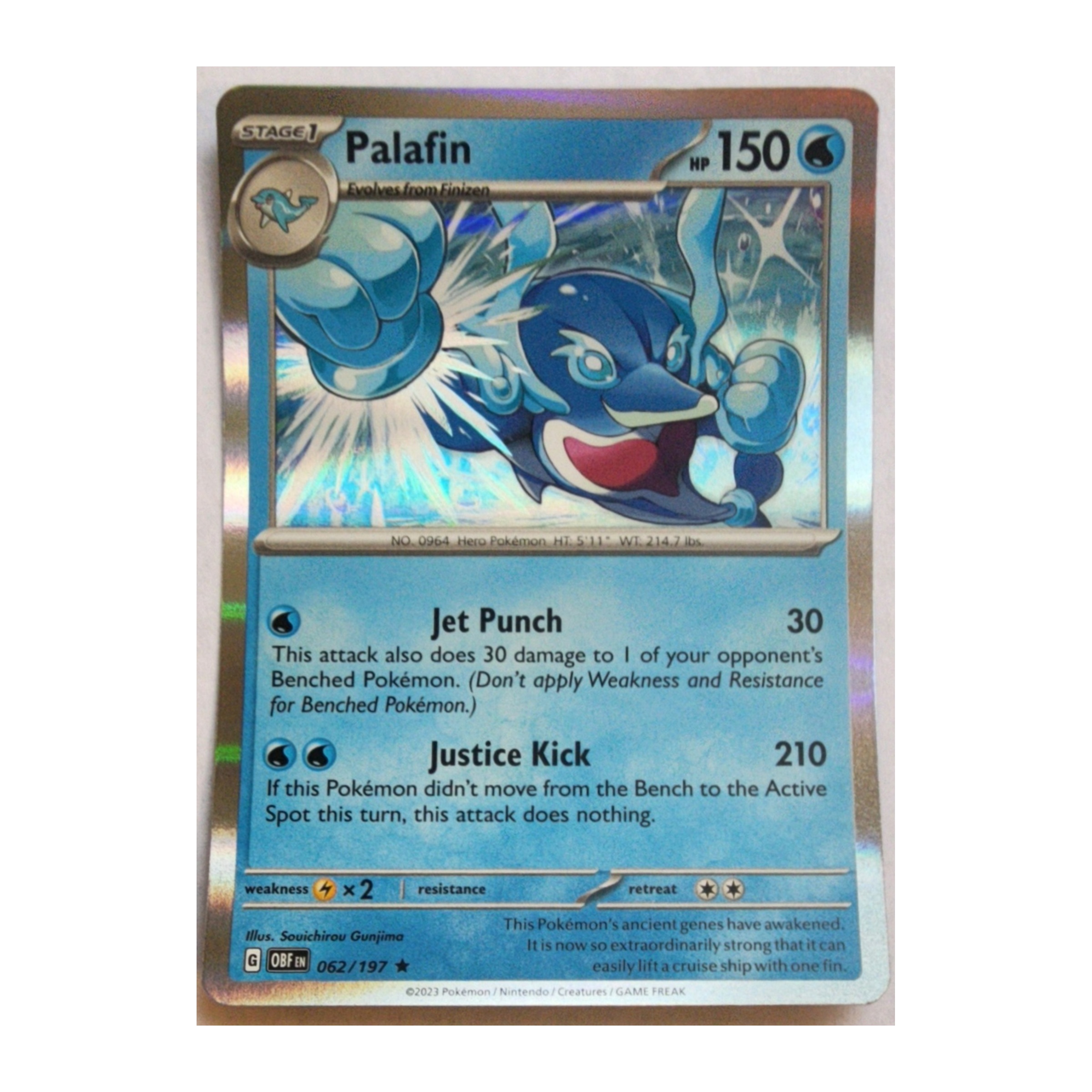 Palafin Rare SV03: Obsidian Flames 062/197 NM Holo