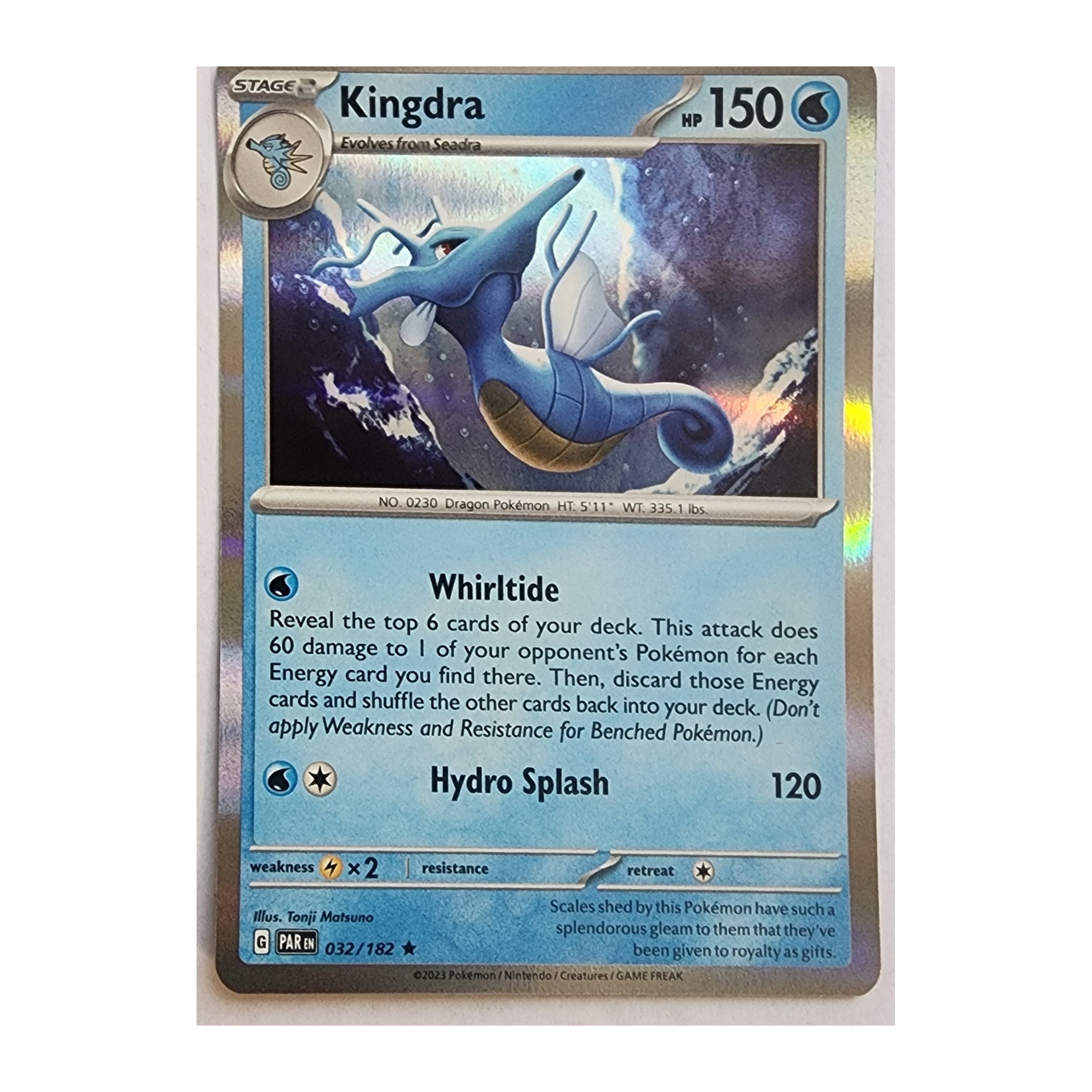 Kingdra Rare SV04: Paradox Rift 032/182 NM Holo