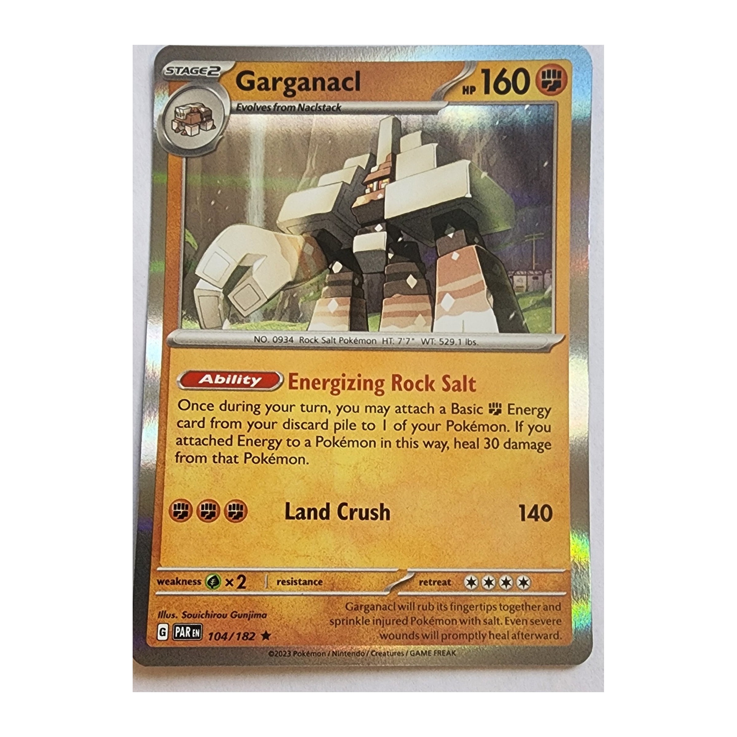 Garganacl Rare SV04: Paradox Rift 104/182 NM Holo
