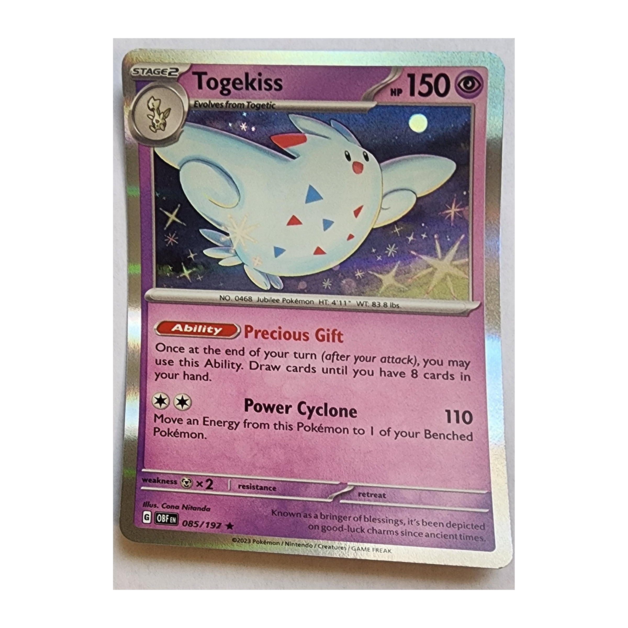 Togekiss Rare SV03: Obsidian Flames 085/197 NM Holo