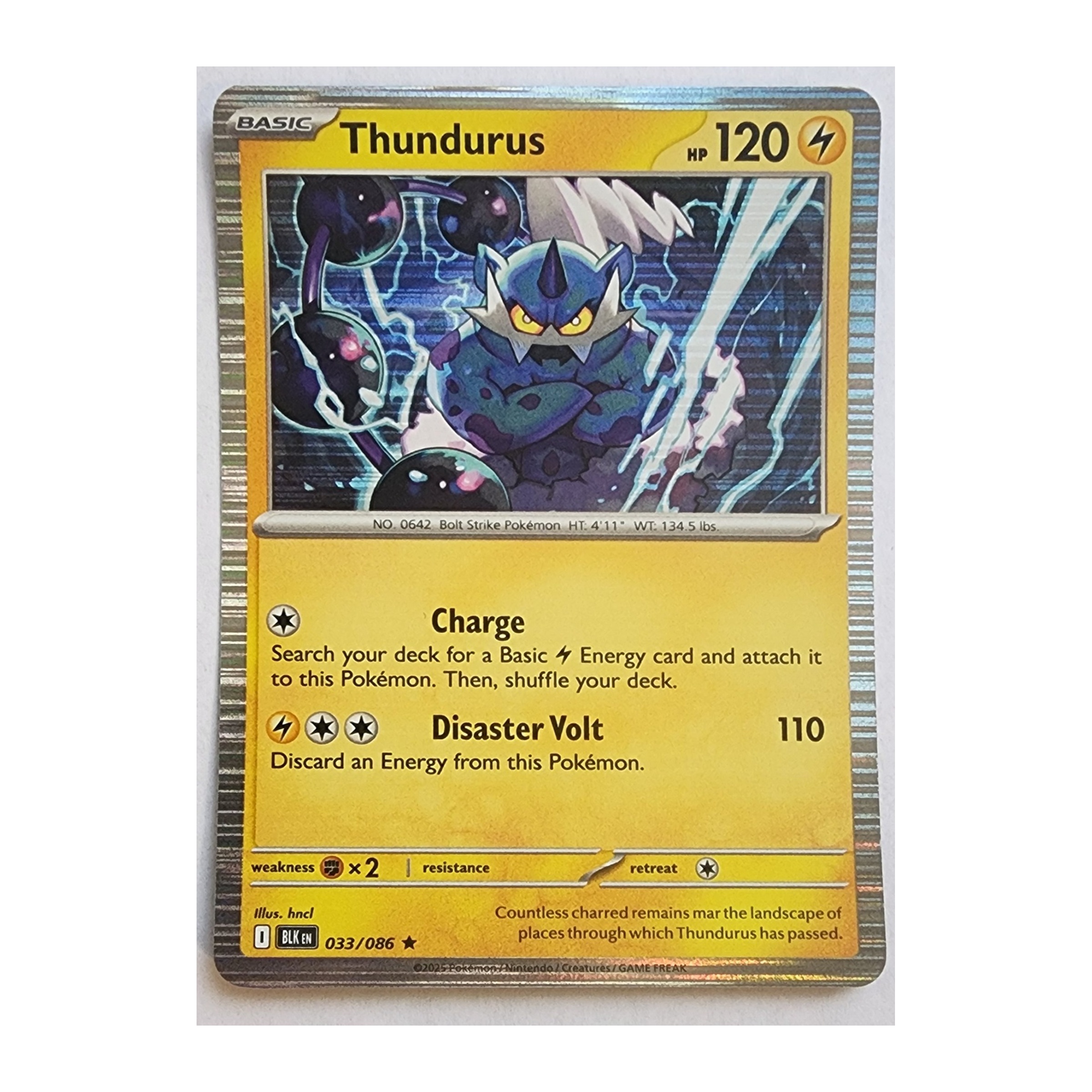 Thundurus Rare SV10.5B: Black Bolt 033/086 NM Holo