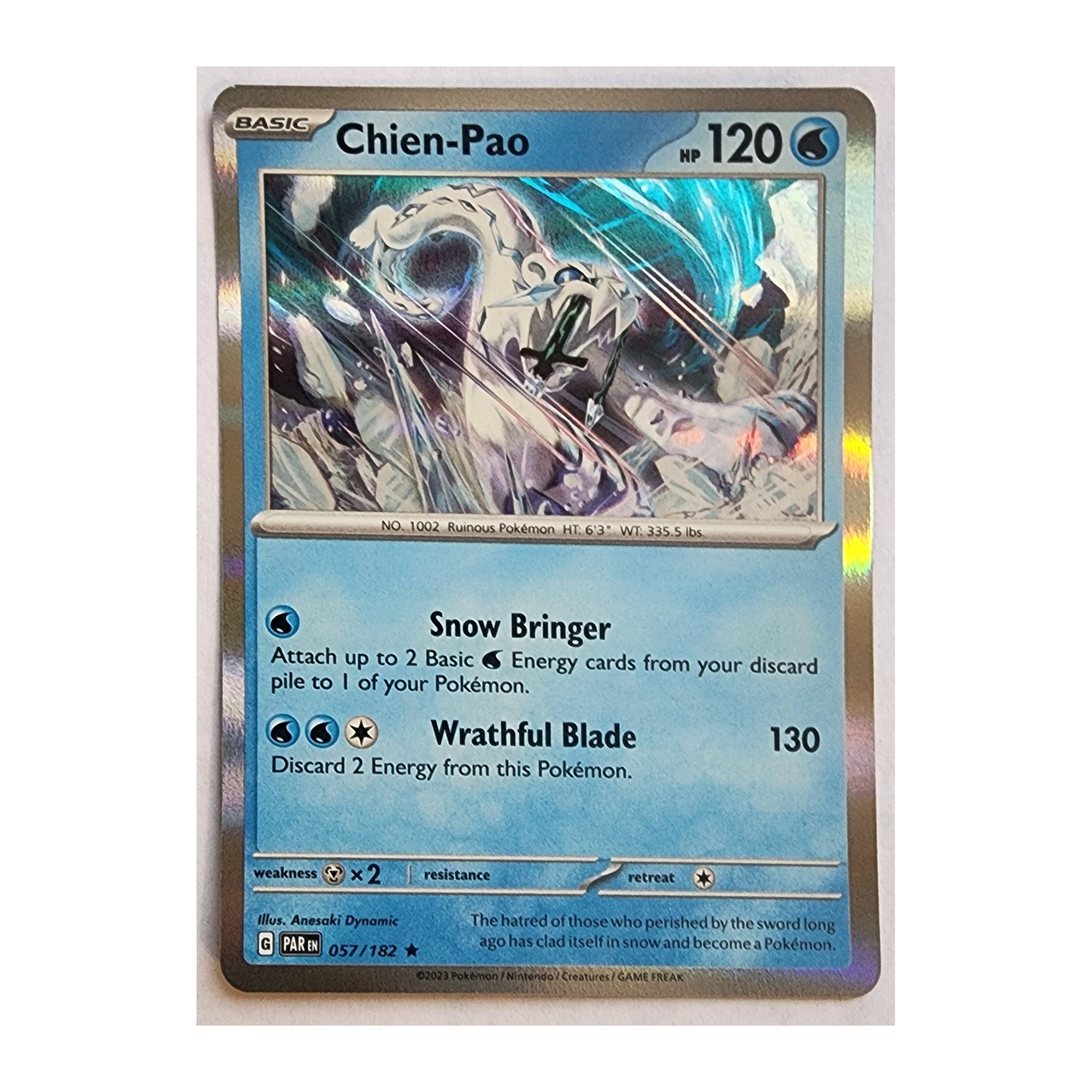 Chien-Pao Rare SV04: Paradox Rift 057/182 NM Holo