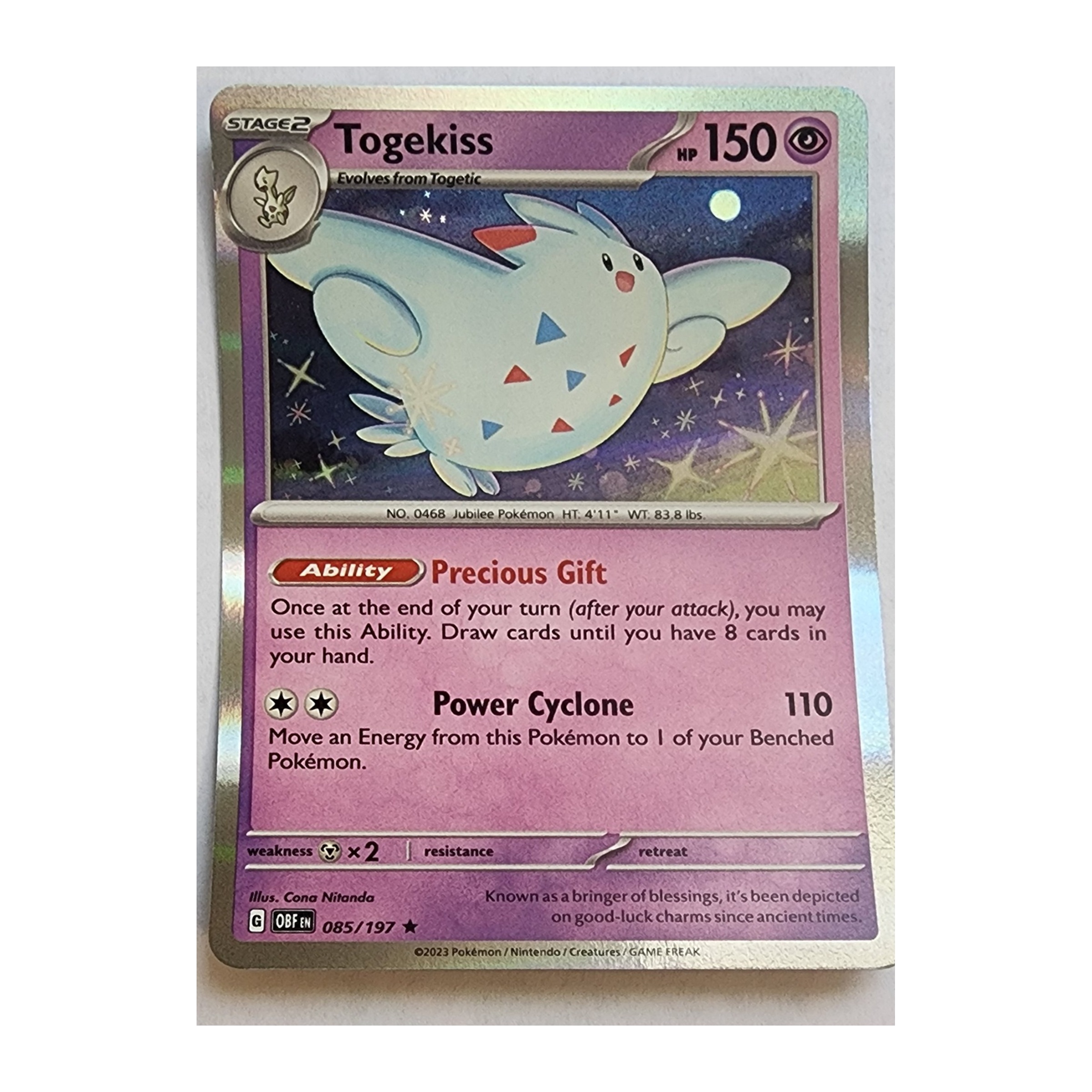 Togekiss Rare SV03: Obsidian Flames 085/197 NM Holo