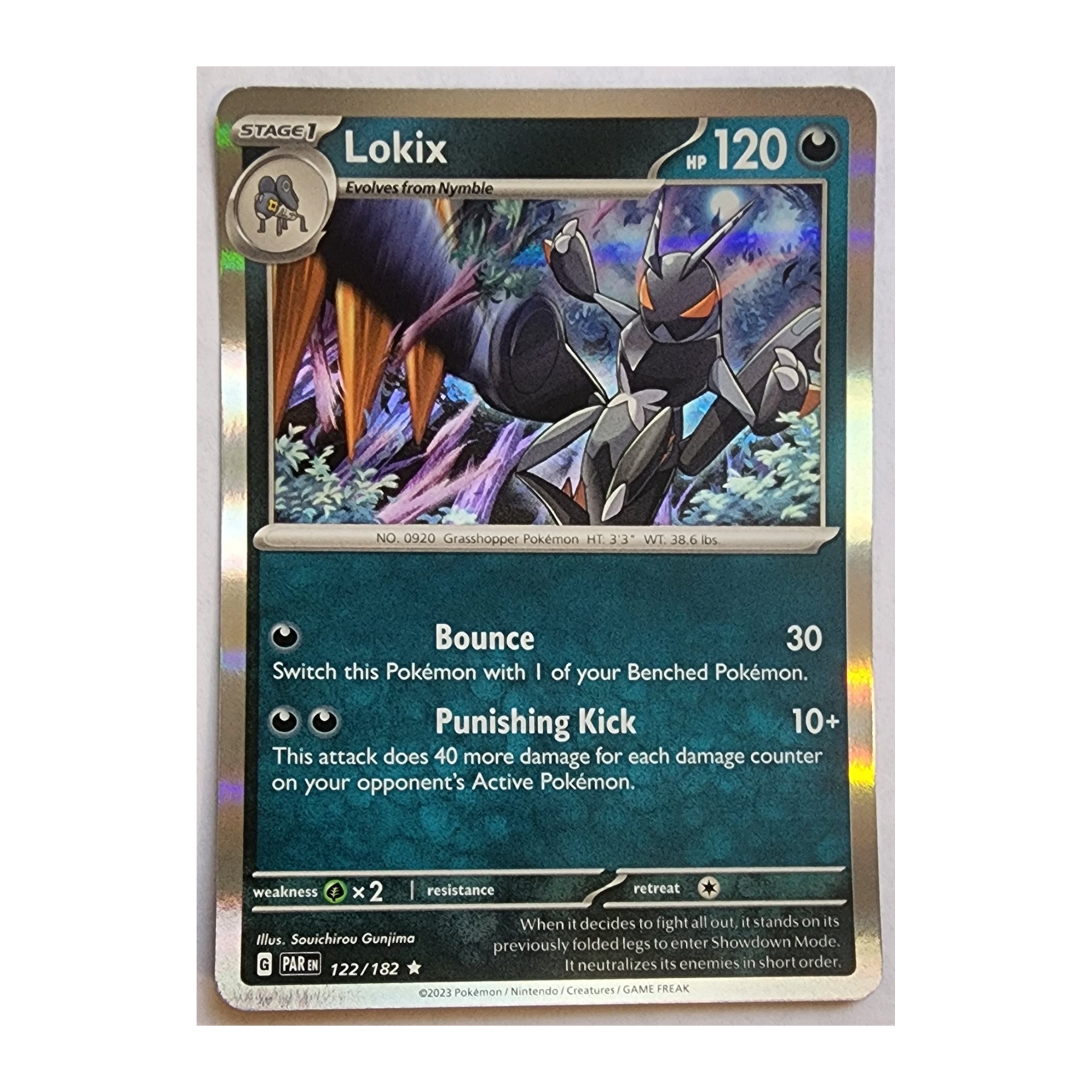 Lokix Rare SV04: Paradox Rift 122/182 NM Holo
