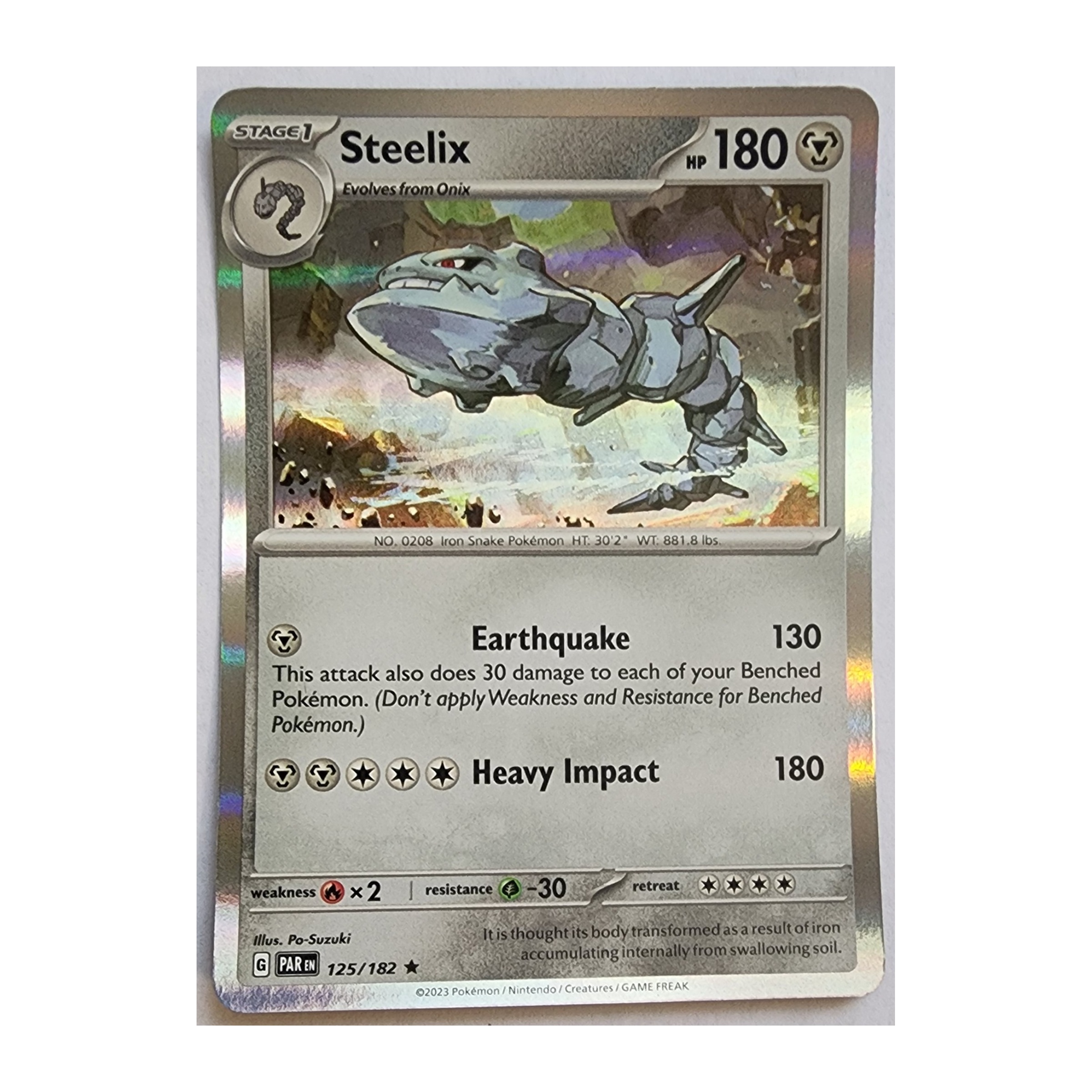 Steelix Rare SV04: Paradox Rift 125/182 NM Holo