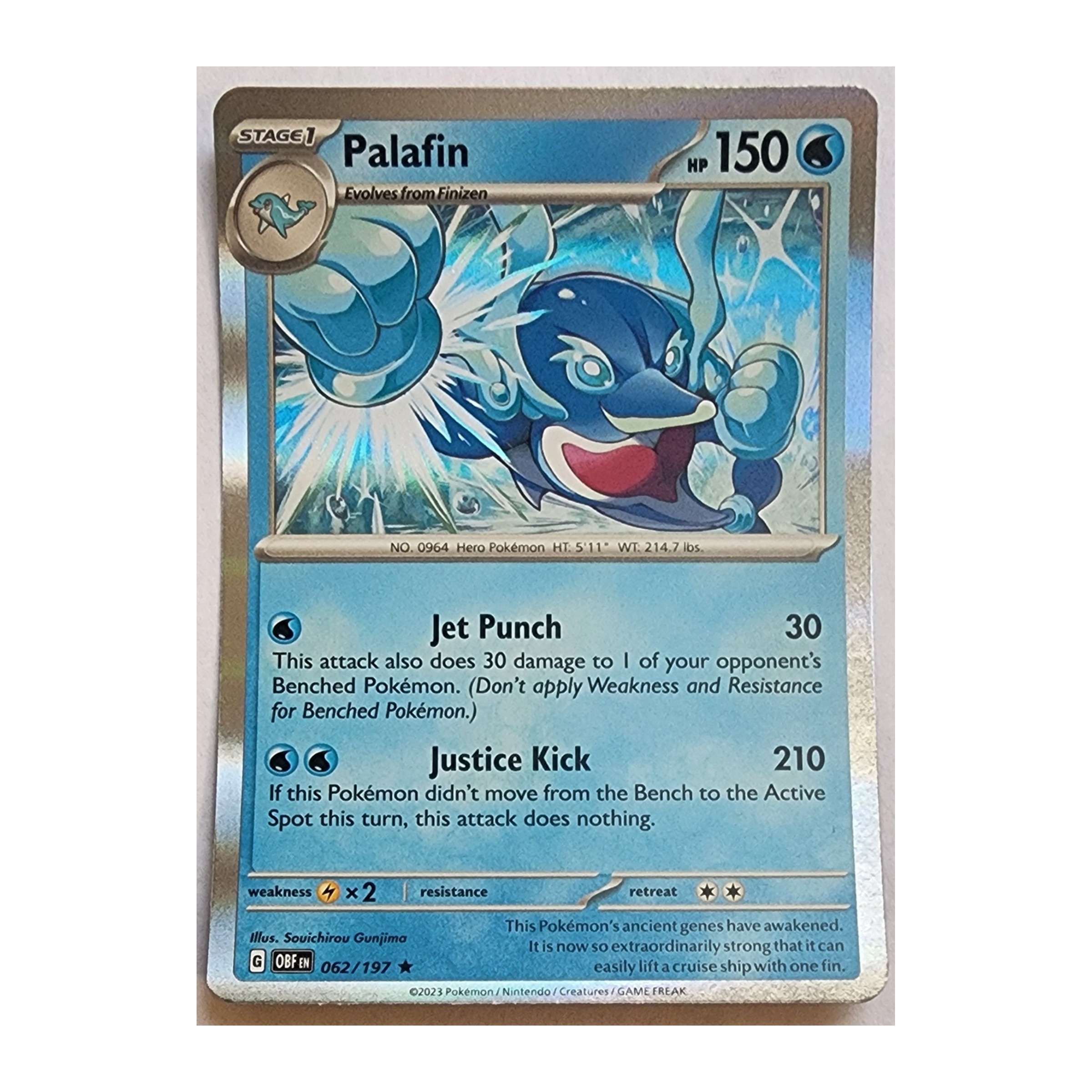 Palafin Rare SV03: Obsidian Flames 062/197 NM Holo