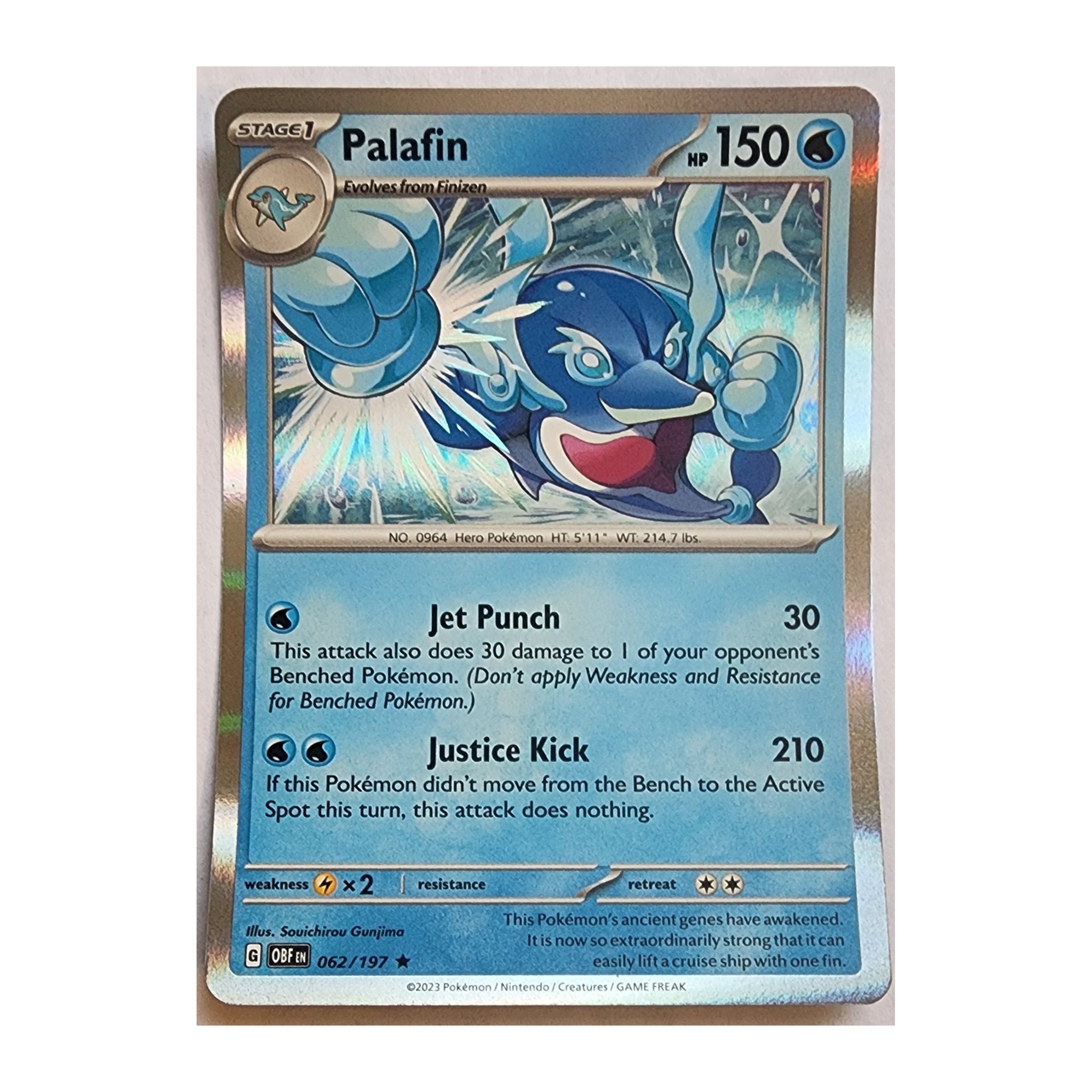Palafin Rare SV03: Obsidian Flames 062/197 NM Holo