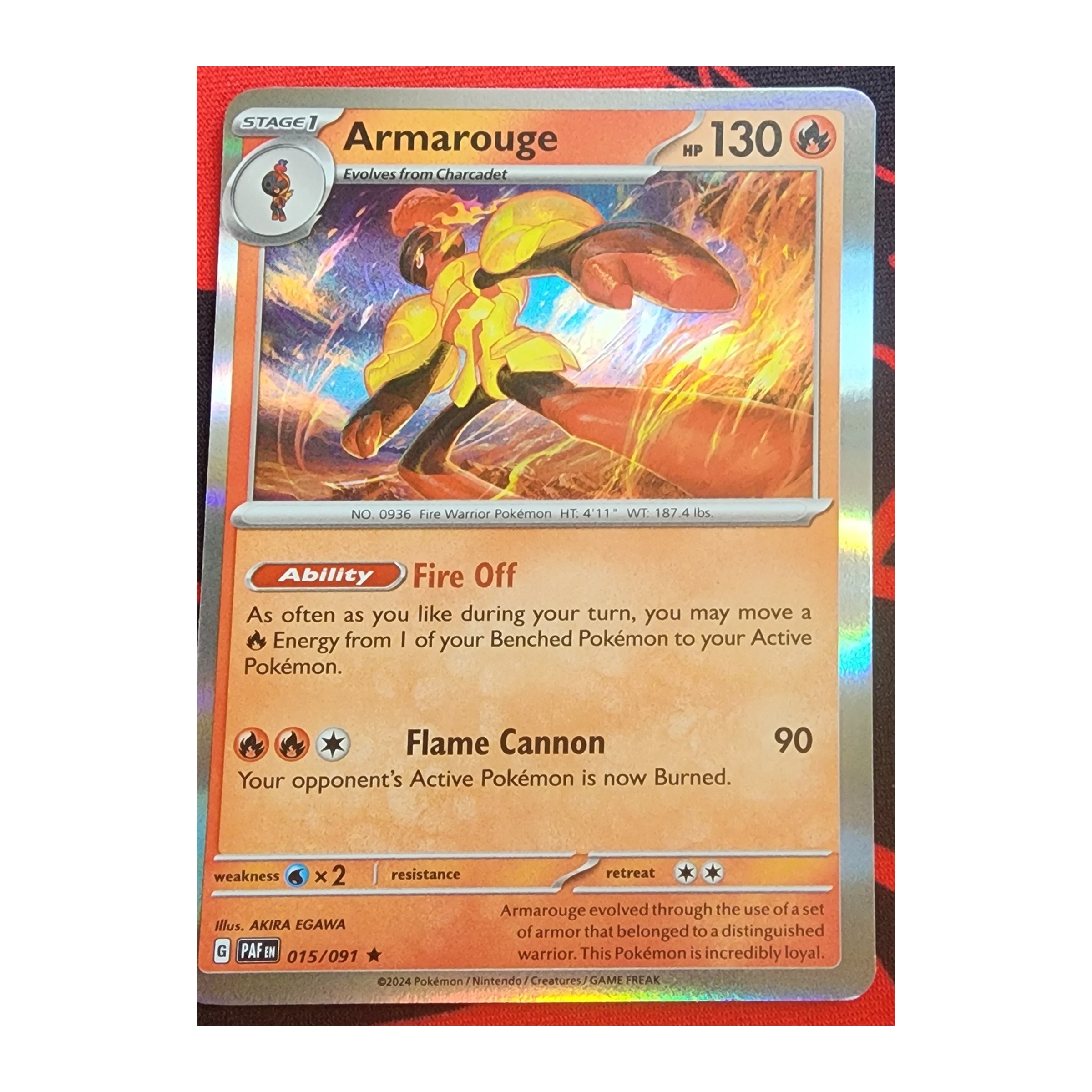 Armarouge Rare SV04.5: Paldean Fates 015/091 NM Holo