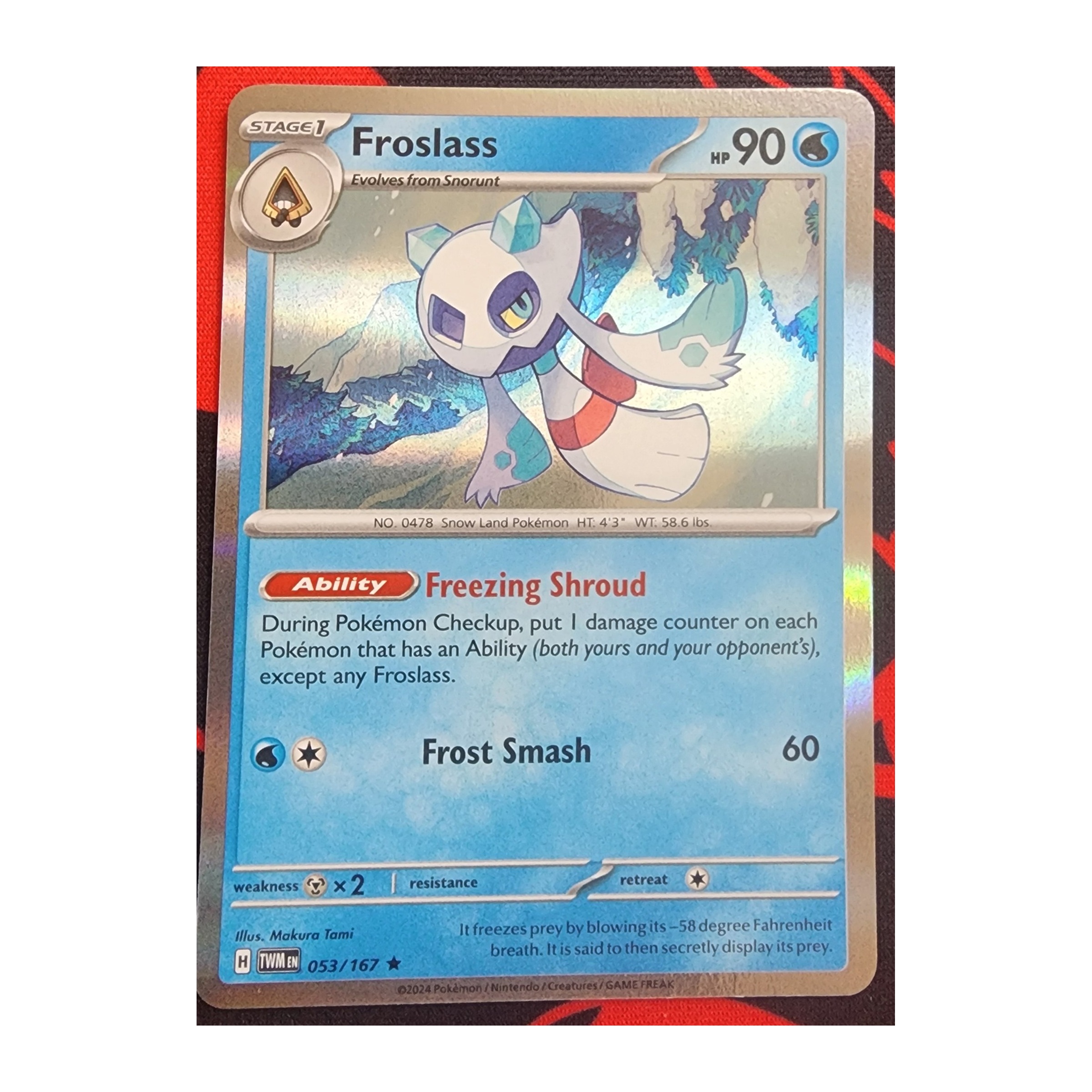 Froslass Rare SV06: Twilight Masquerade 053/167 NM Reverse Holo