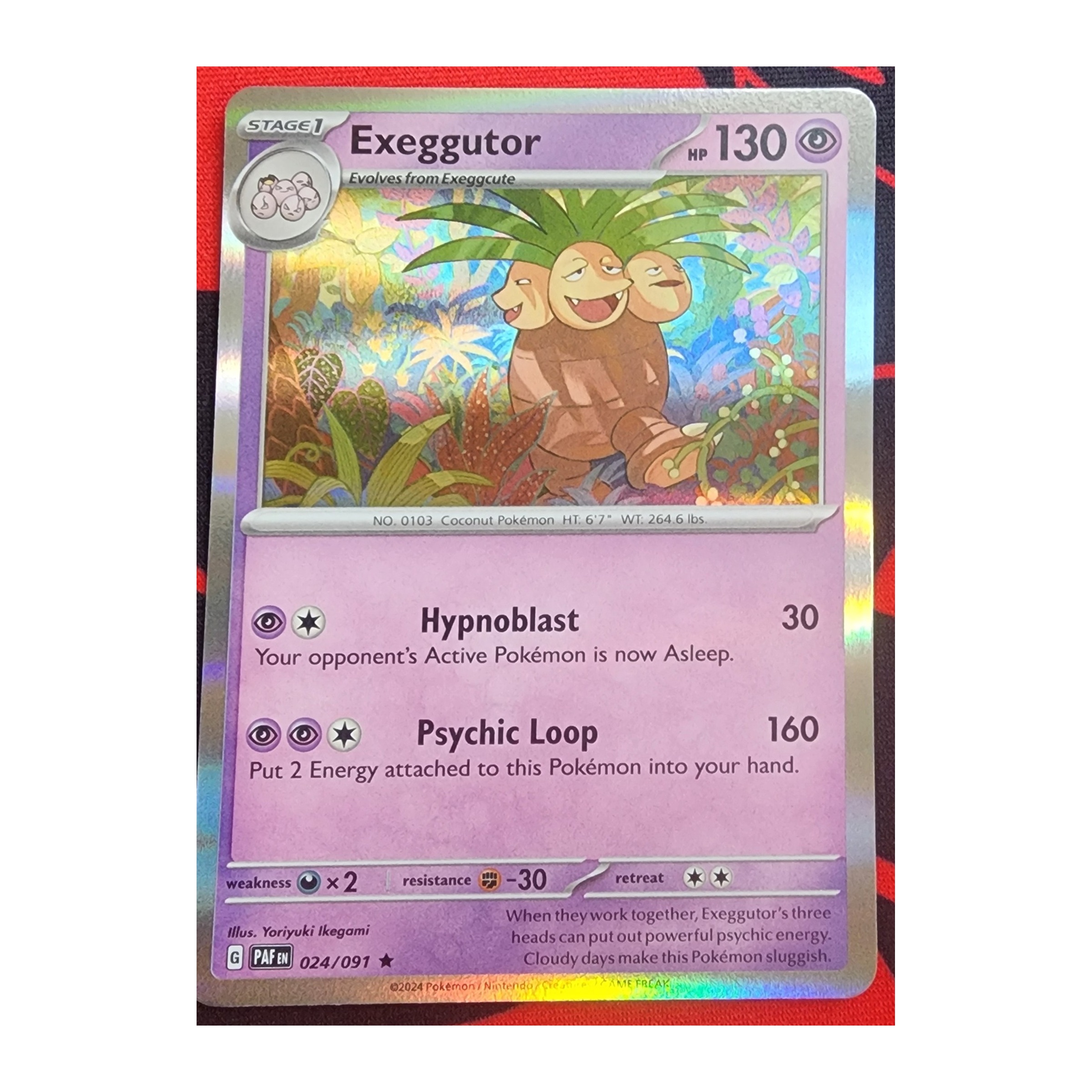 Exeggutor Rare SV04.5: Paldean Fates 024/091 NM Reverse Holo