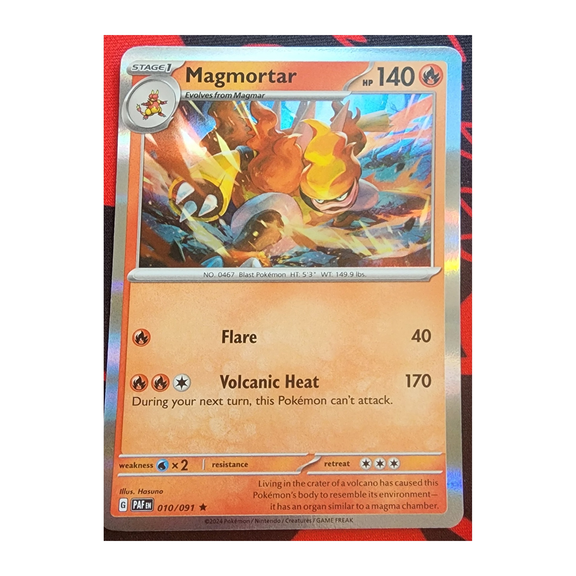 Magmortar Rare SV04.5: Paldean Fates 010/091 NM Holo