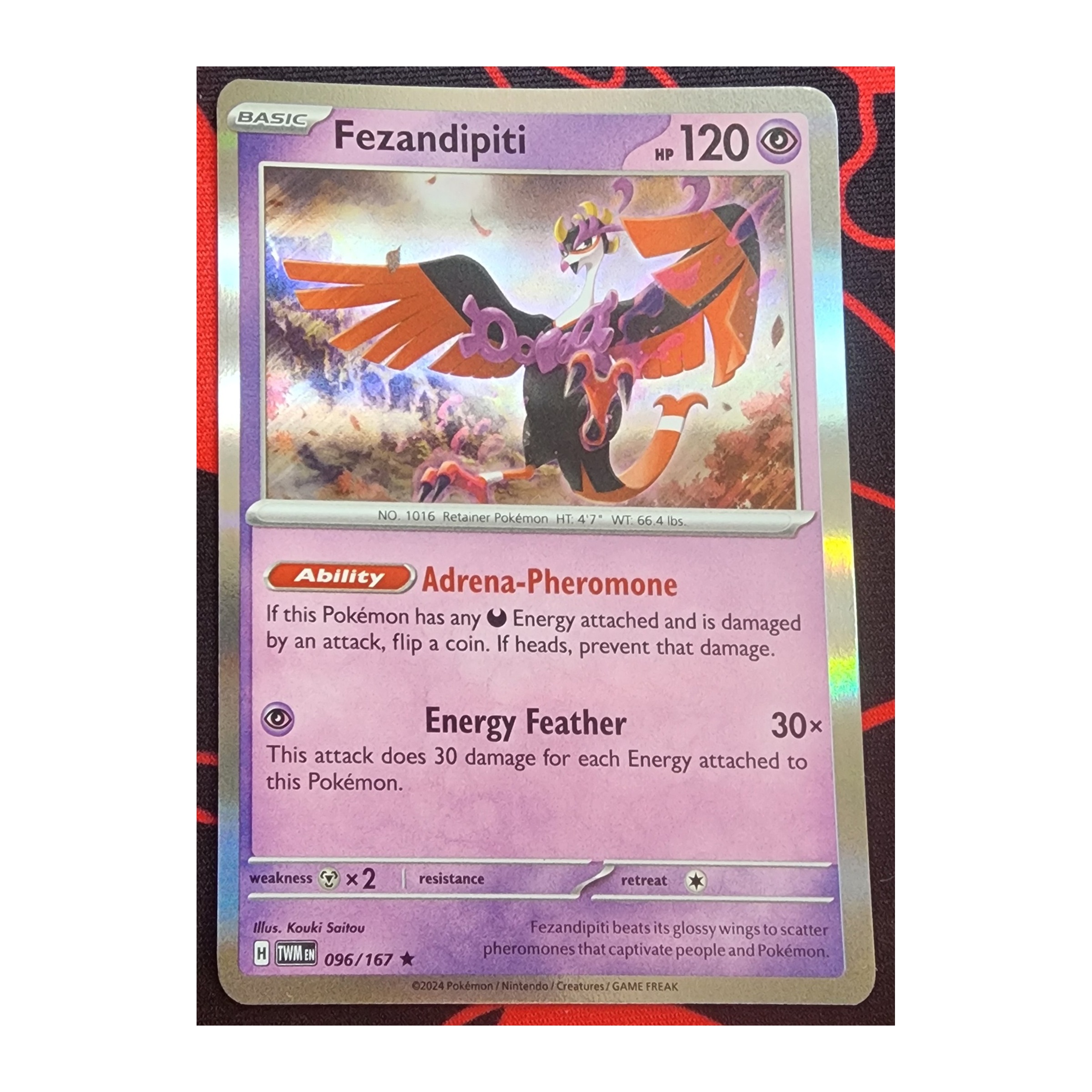 Fezandipiti Rare SV06: Twilight Masquerade 096/167 NM Reverse Holo