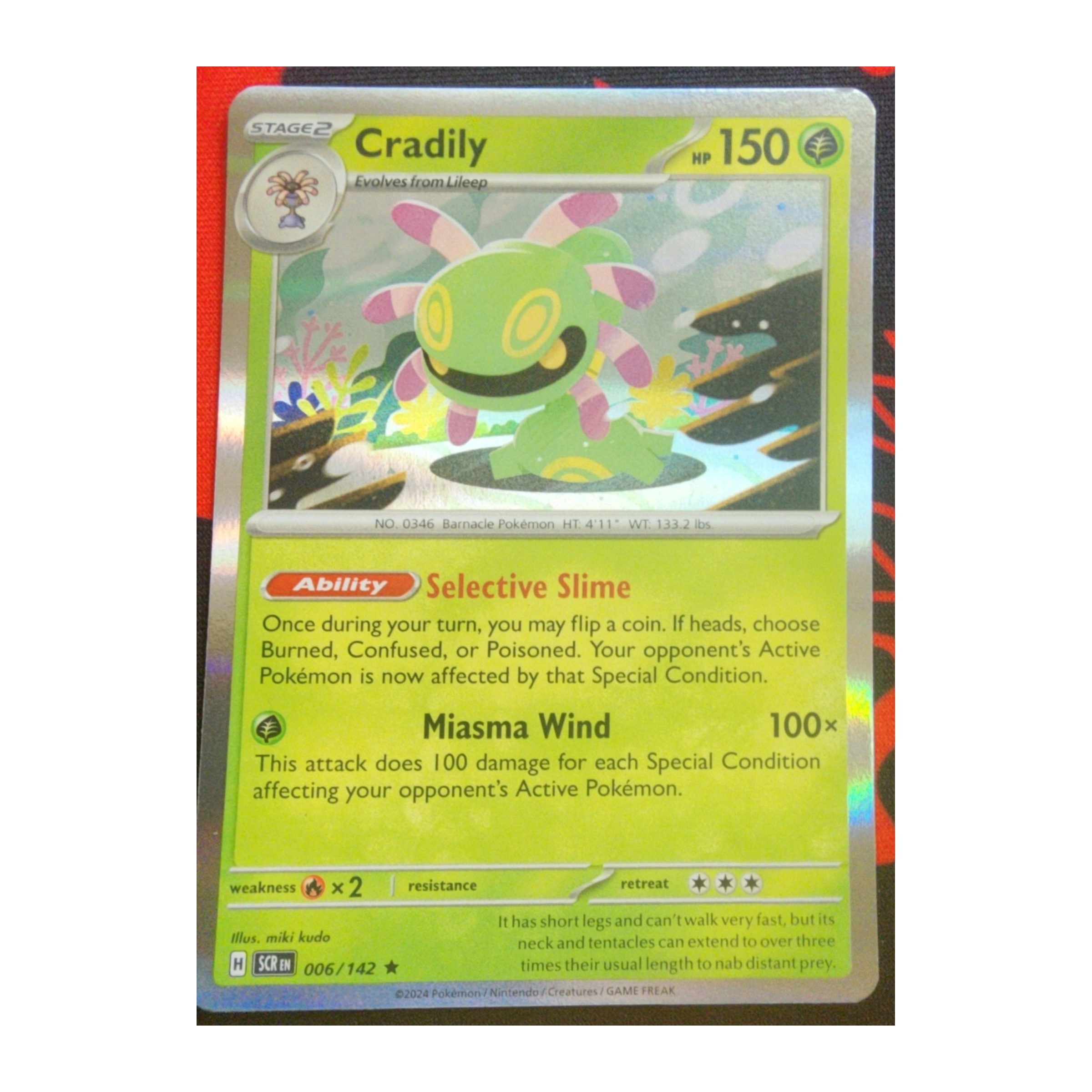 Cradily Rare SV07: Stellar Crown 006/142 NM Holo