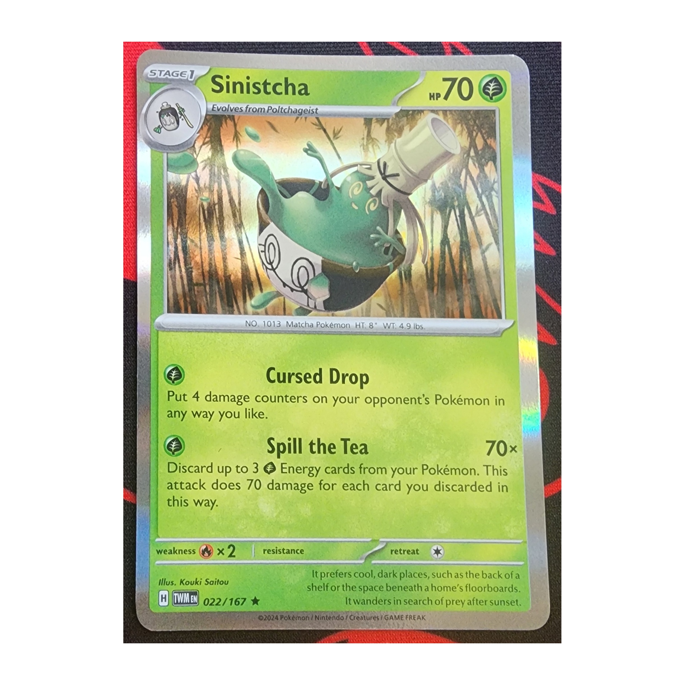 Sinistcha Rare SV06: Twilight Masquerade 022/167 NM Holo