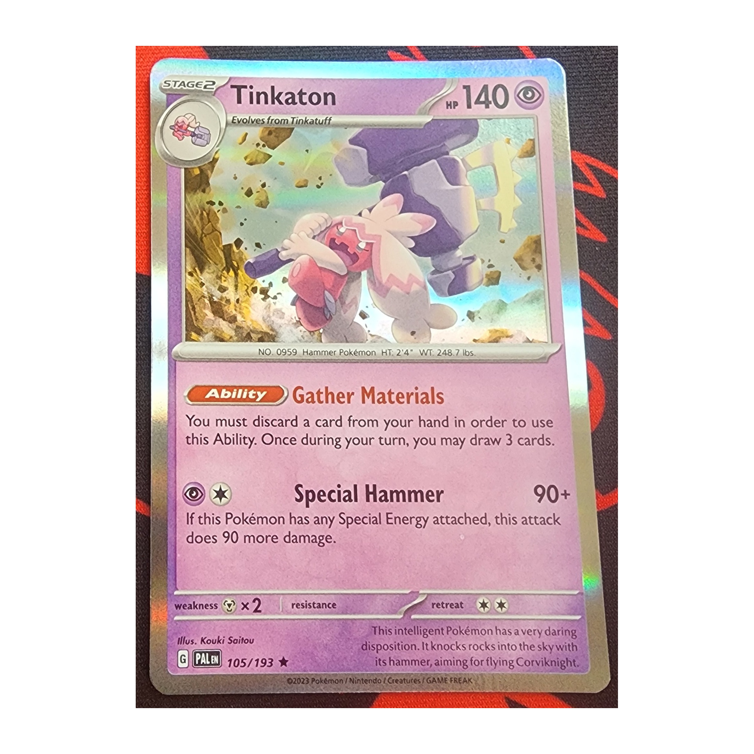 Tinkaton Rare SV02: Paldea Evolved 105/193 NM Reverse Holo