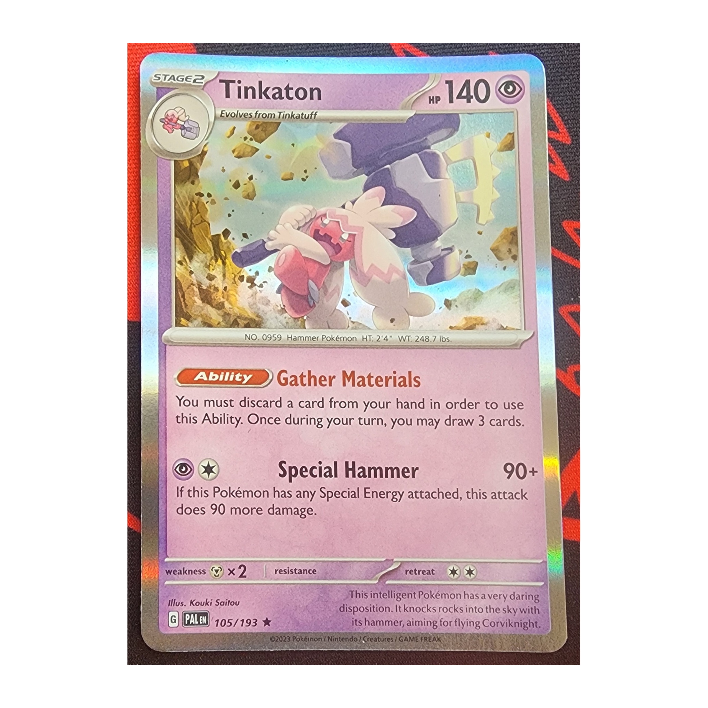 Tinkaton Rare SV02: Paldea Evolved 105/193 NM Holo