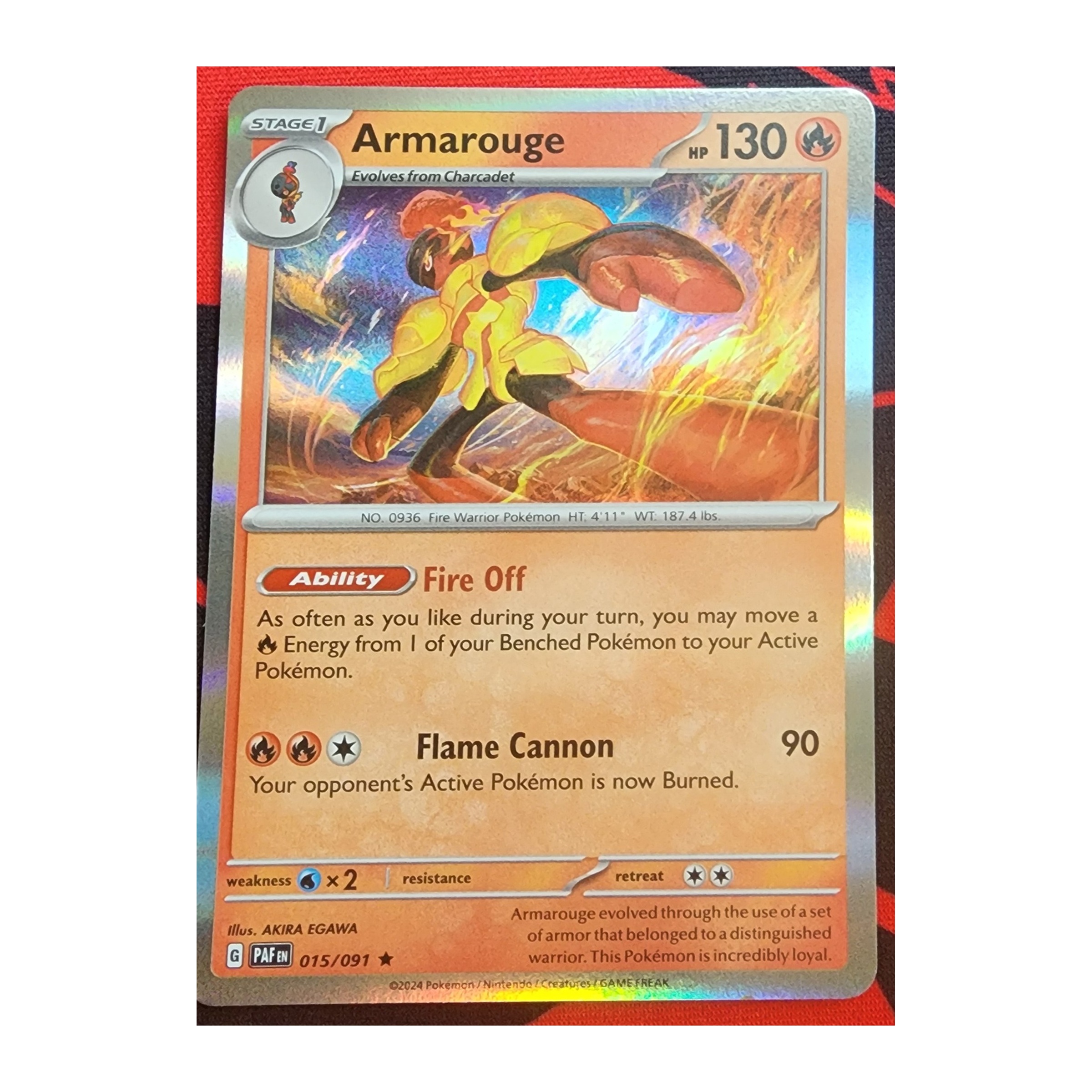 Armarouge Rare SV04.5: Paldean Fates 015/091 NM Holo
