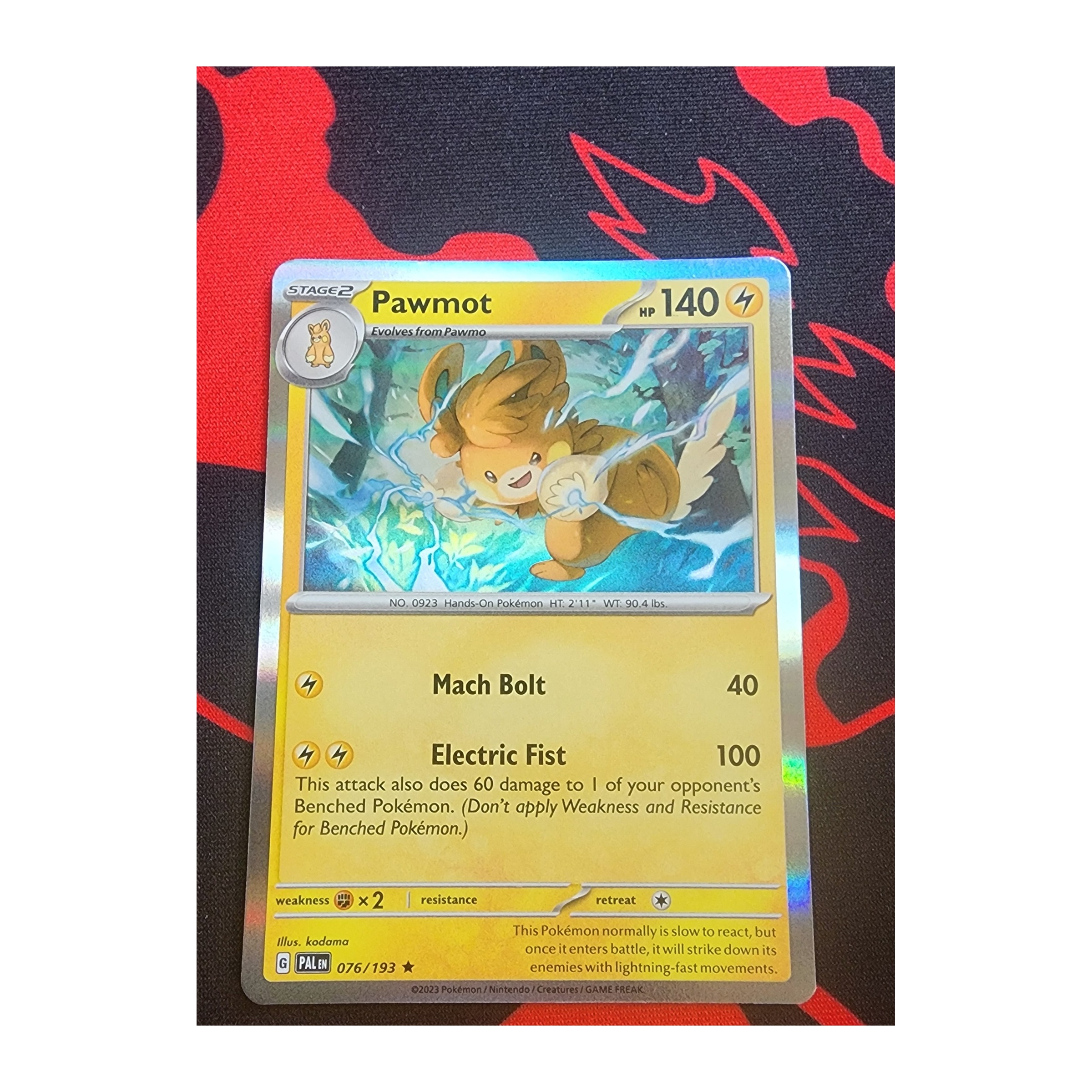 Pawmot Rare SV02: Paldea Evolved 076/193 NM Holo