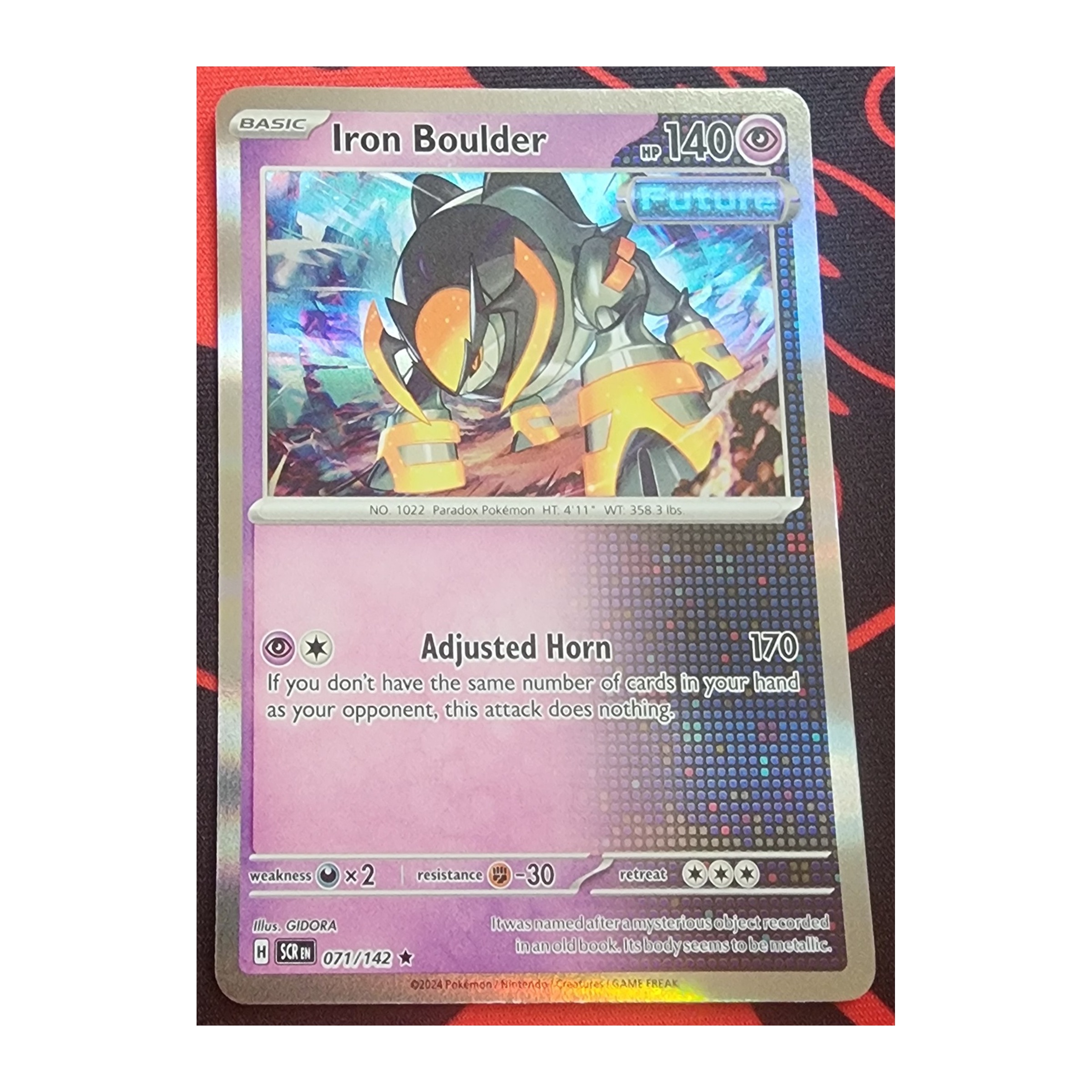 Iron Boulder Rare SV07: Stellar Crown 071/142 NM Reverse Holo