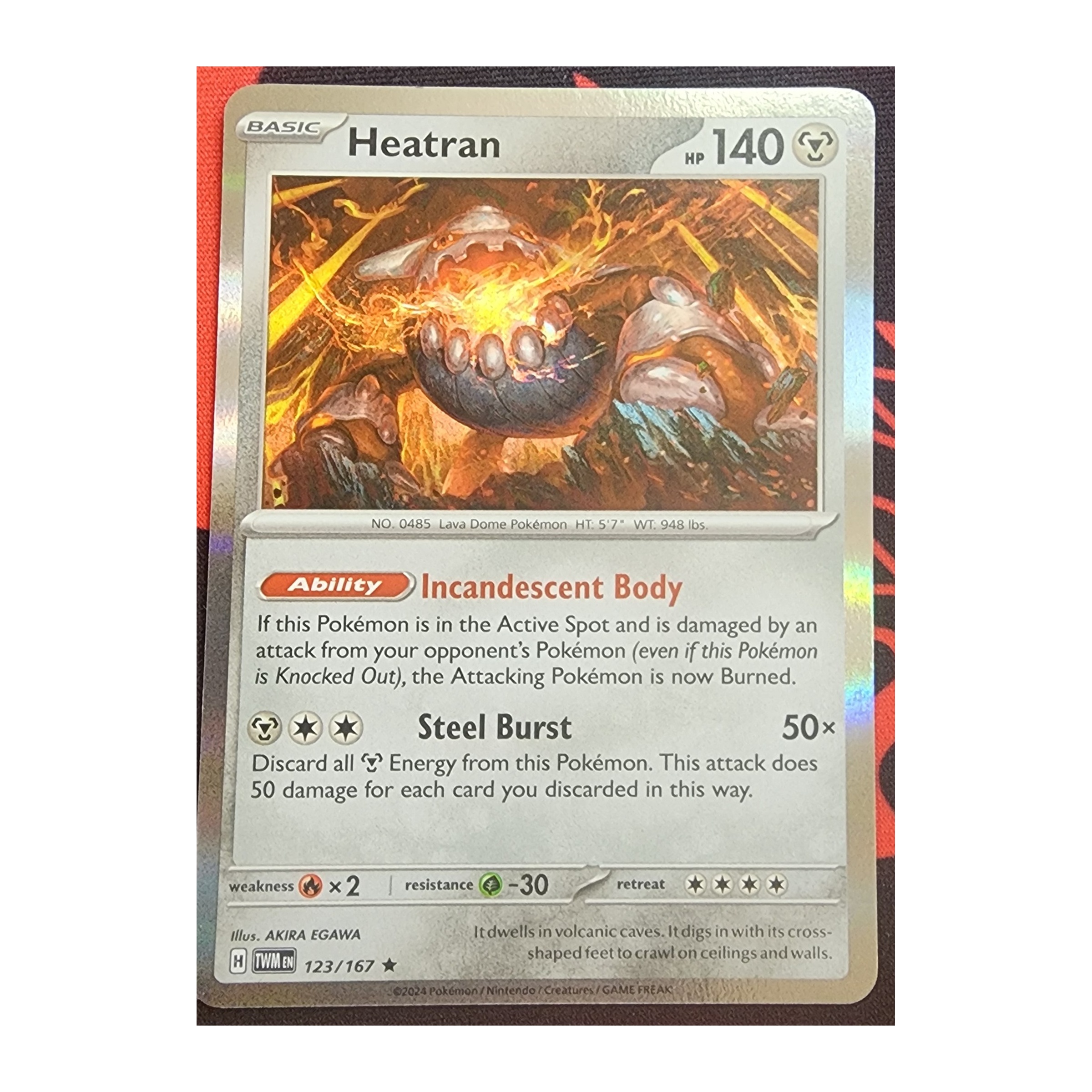 Heatran Rare SV06: Twilight Masquerade 123/167 NM Holo