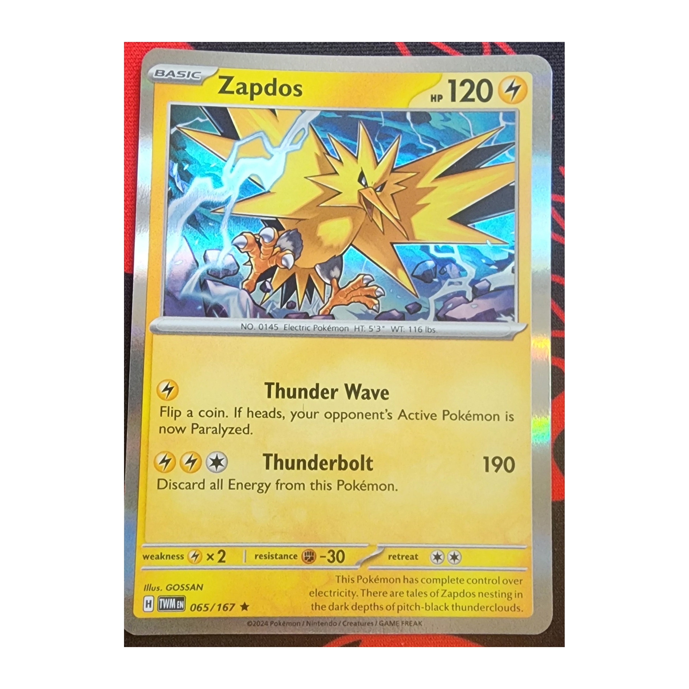 Zapdos Rare SV06: Twilight Masquerade 065/167 NM Holo