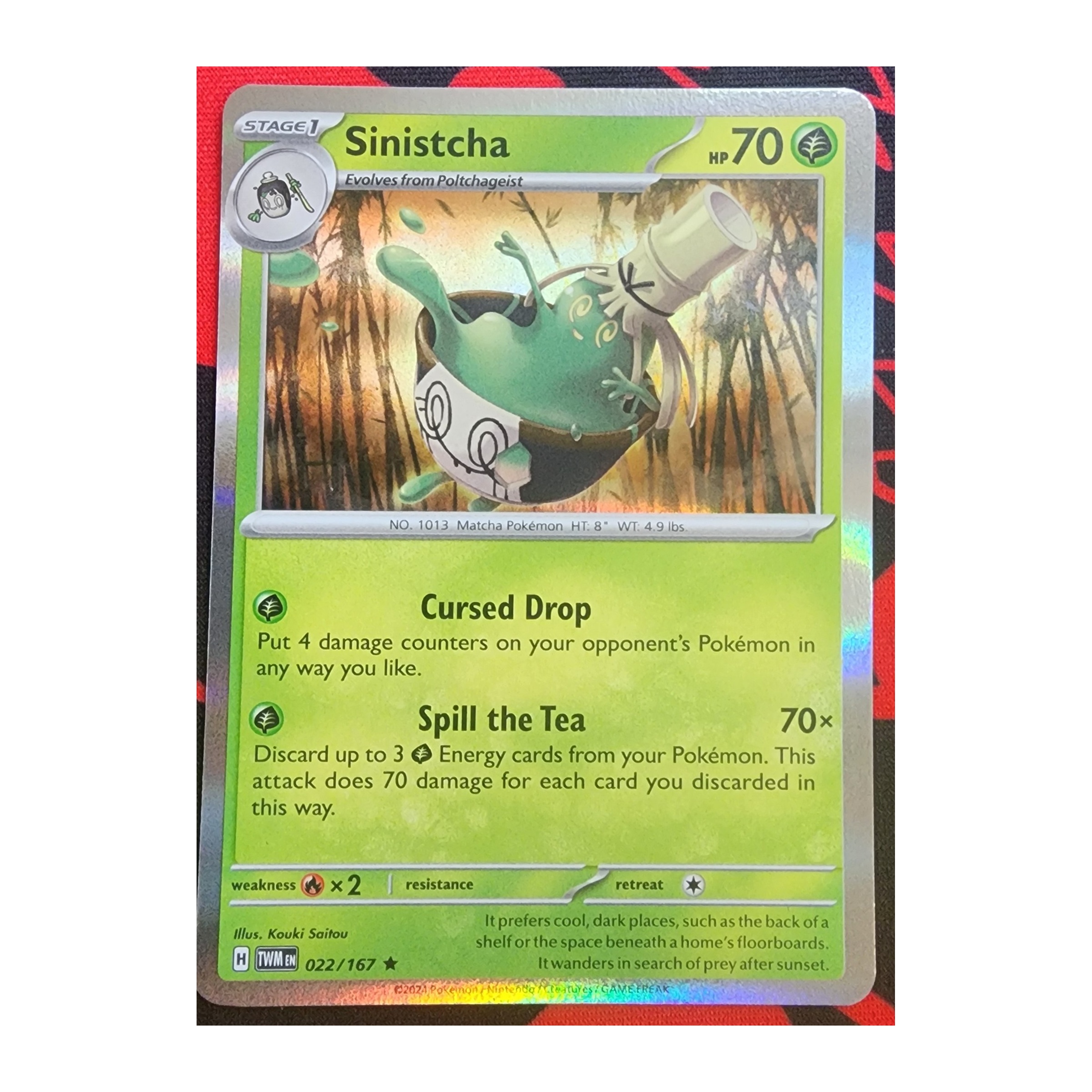 Sinistcha Rare SV06: Twilight Masquerade 022/167 NM Holo
