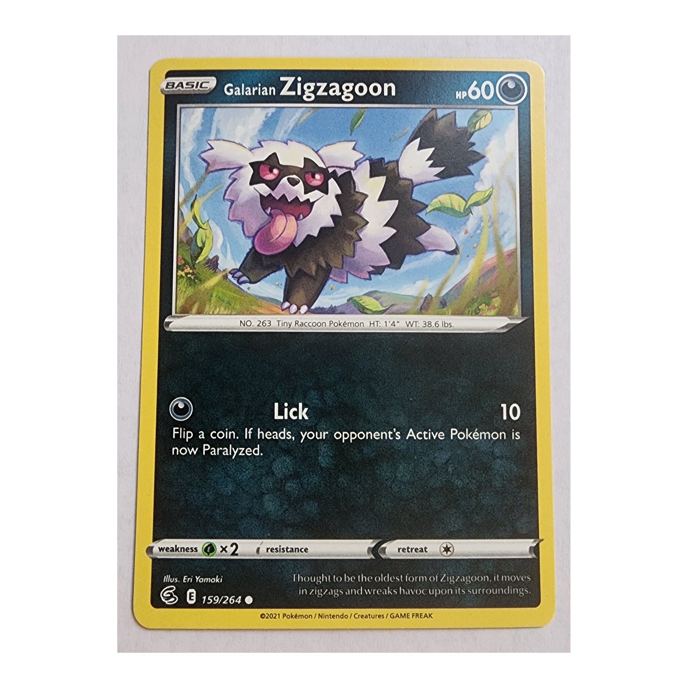 Galarian Zigzagoon Common SWSH8: Fusion Strike 159/264 NM