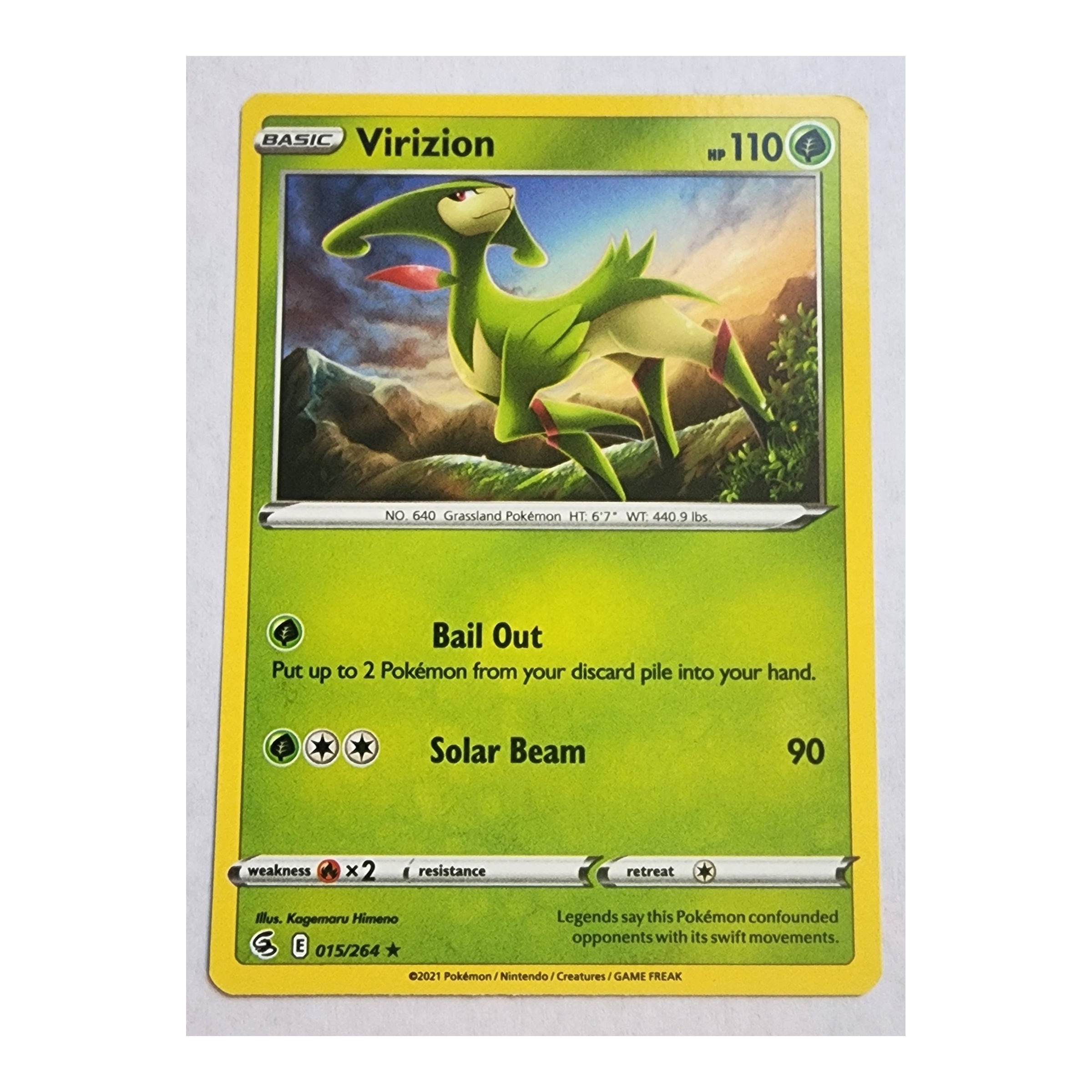 Virizion Rare SWSH8: Fusion Strike 15/264 NM