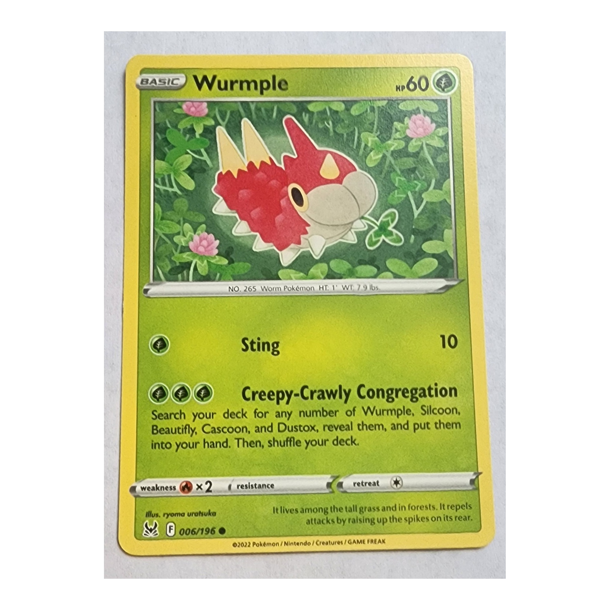Wurmple Common SWSH11: Lost Origin 006/196 NM
