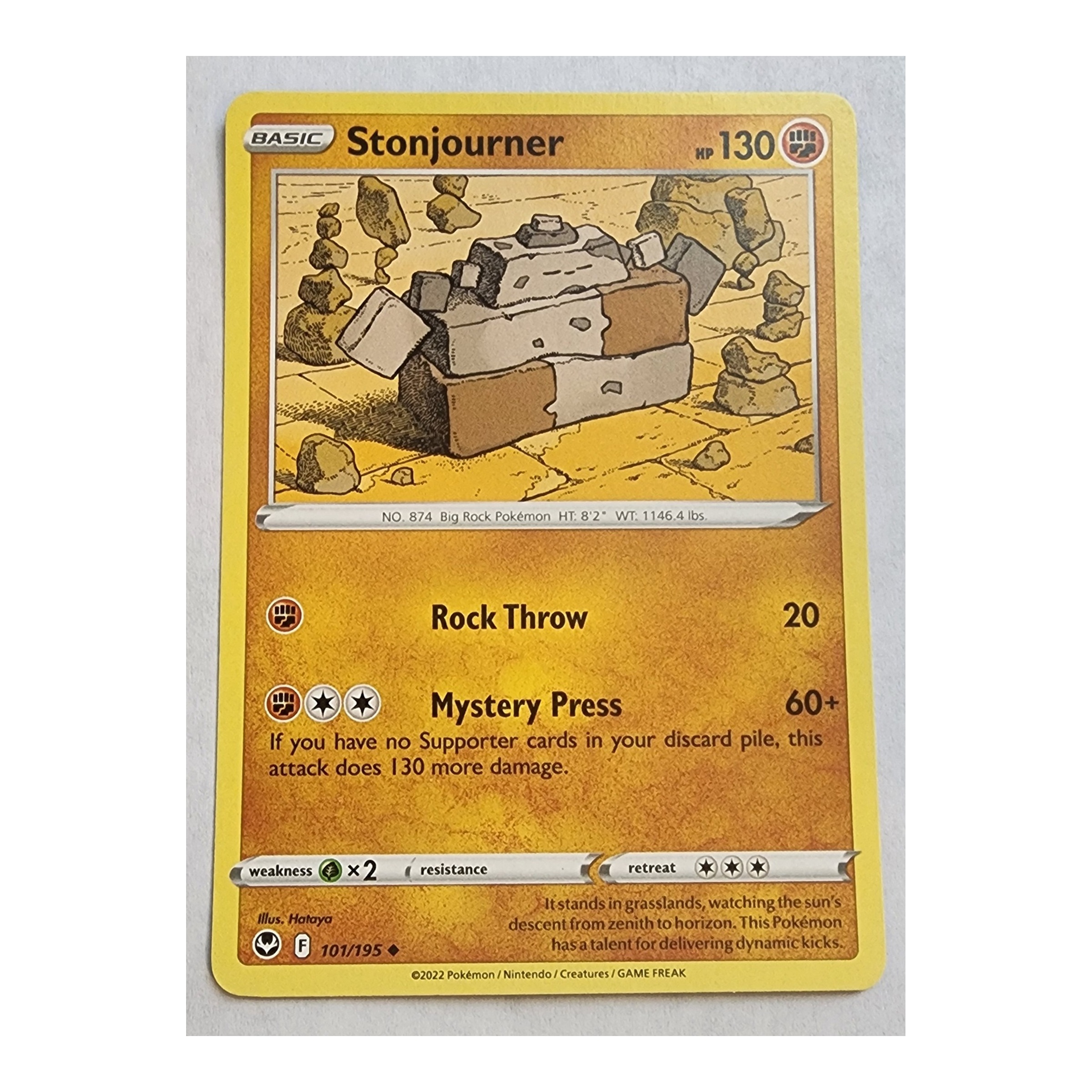 Stonjourner Uncommon SWSH12: Silver Tempest 101/195 NM